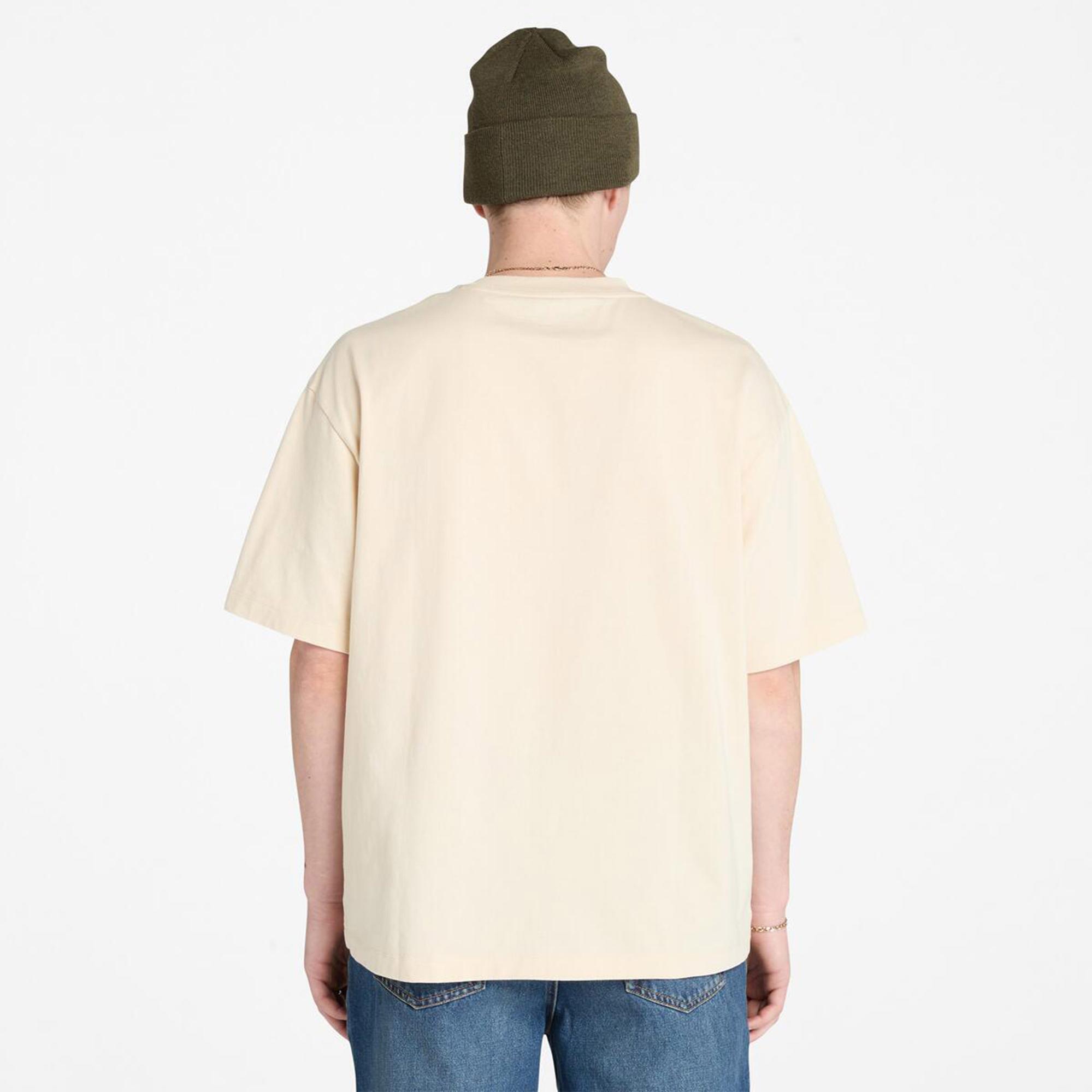 Timberland Hampthomn Tonal Stack Logo Erkek Bej T-Shirt