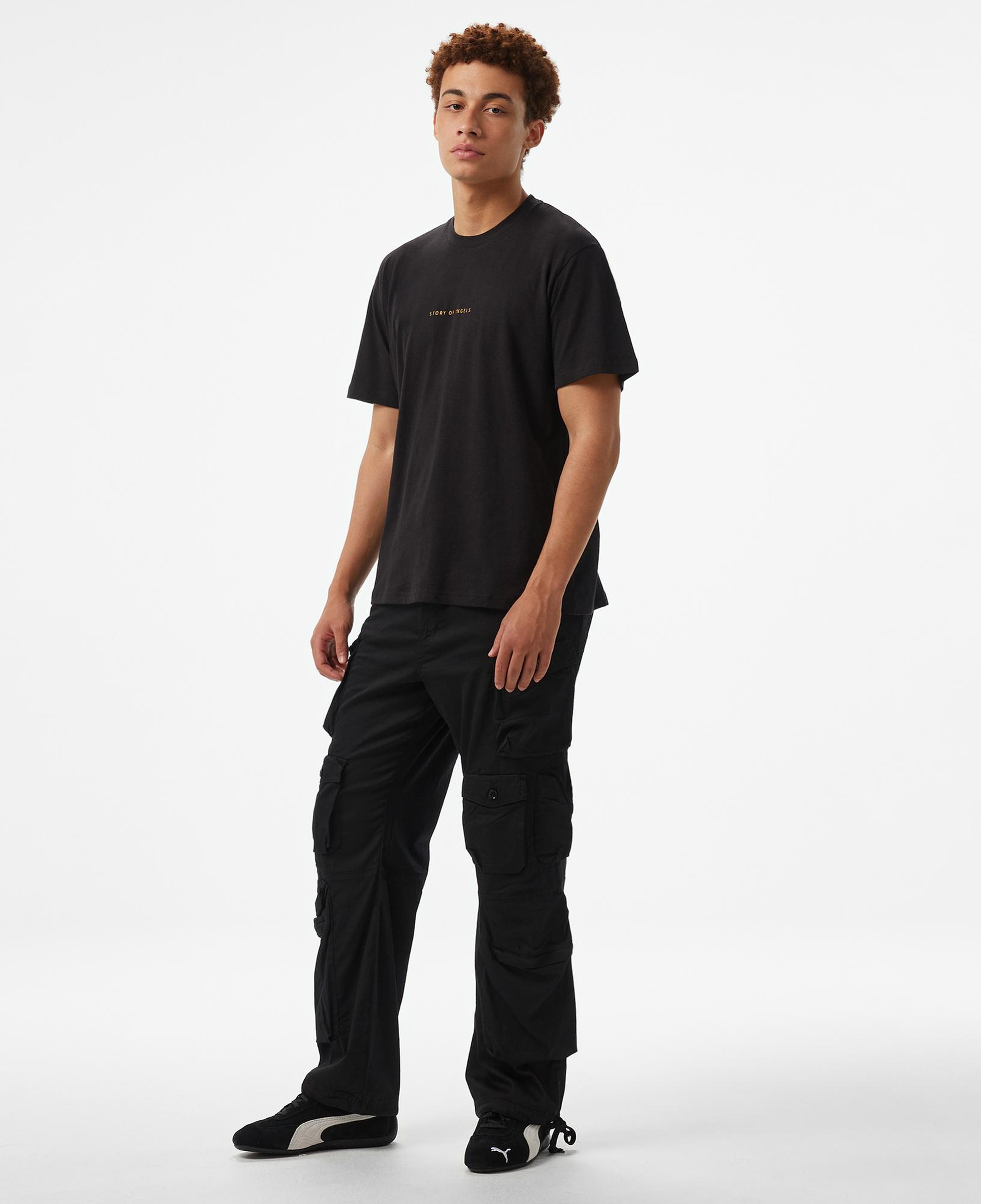 Story of Angels Dream Logo Band Cargo Unisex Siyah Pantolon