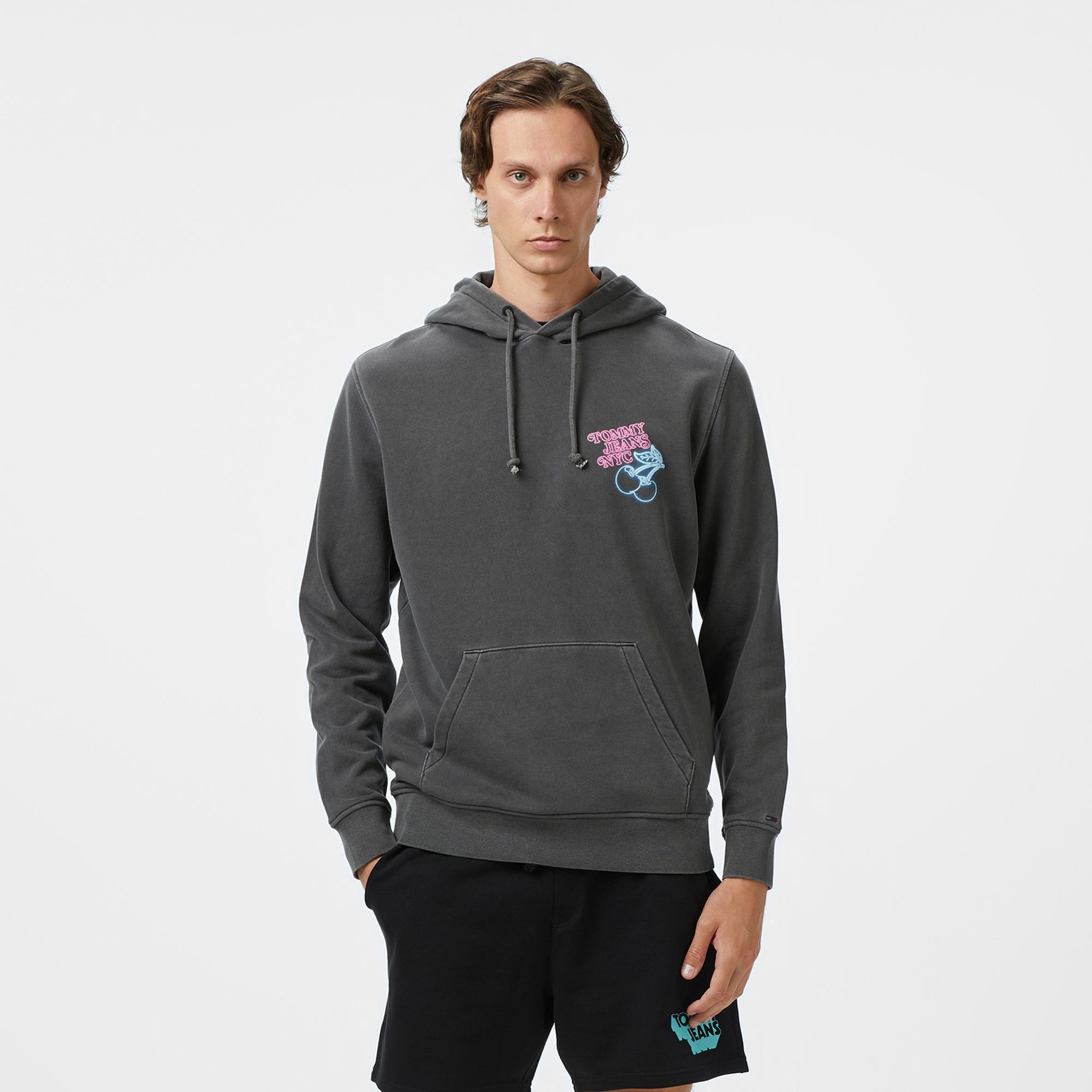 Tommy Hilfiger Back Logo Erkek Gri Sweatshirt