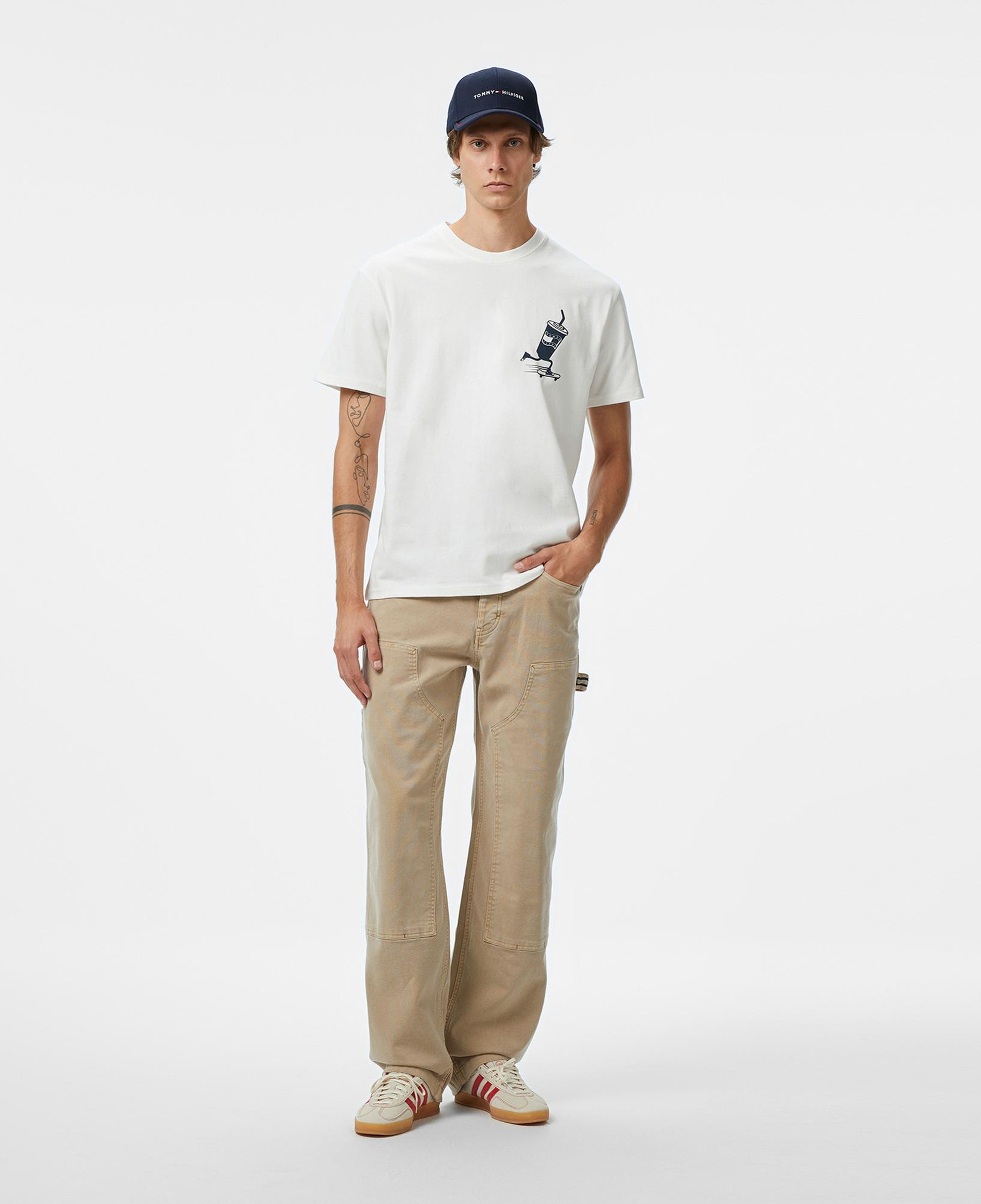 Tommy Hilfiger Back Logo Erkek Beyaz T-Shirt