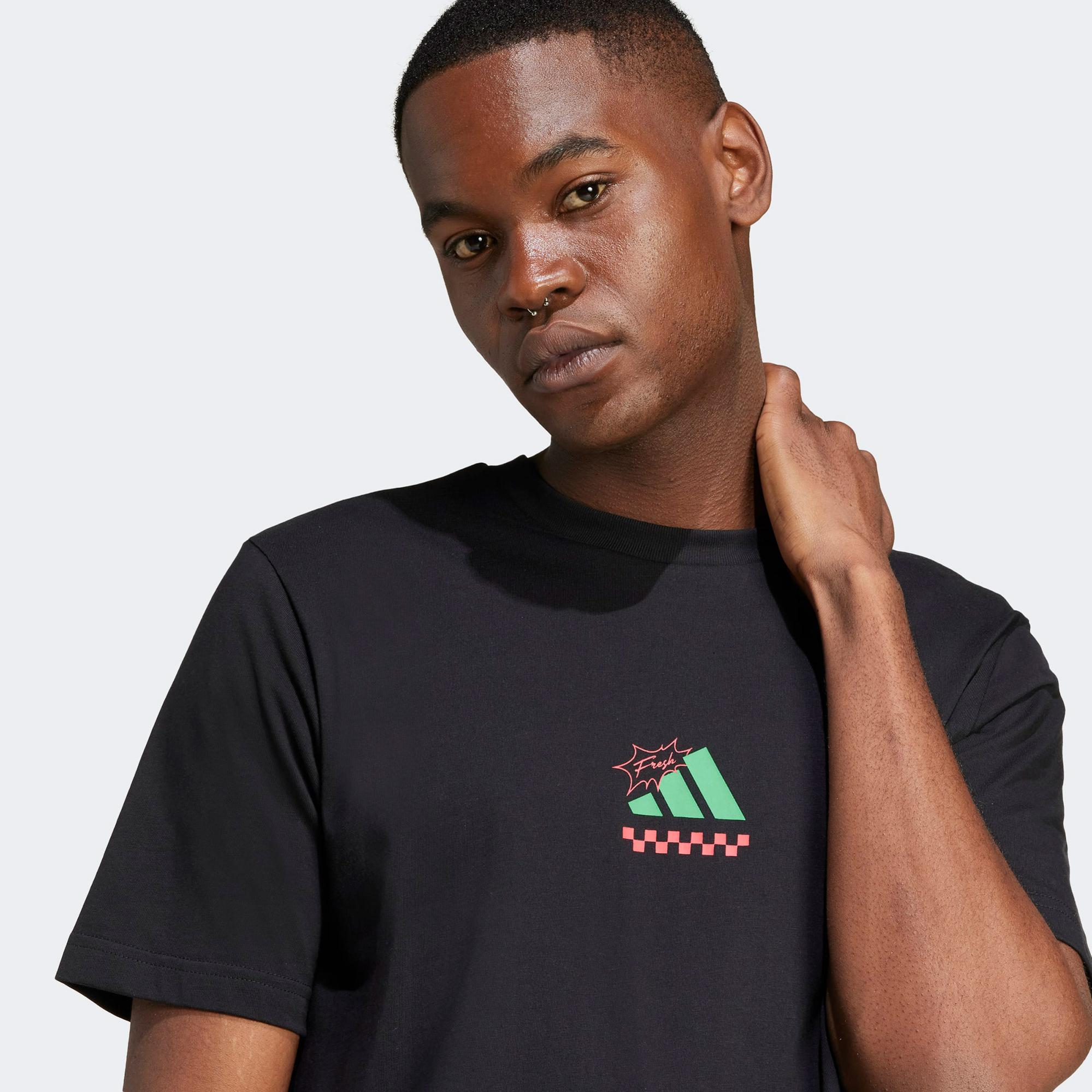 adidas M L Erkek Siyah T-Shirt