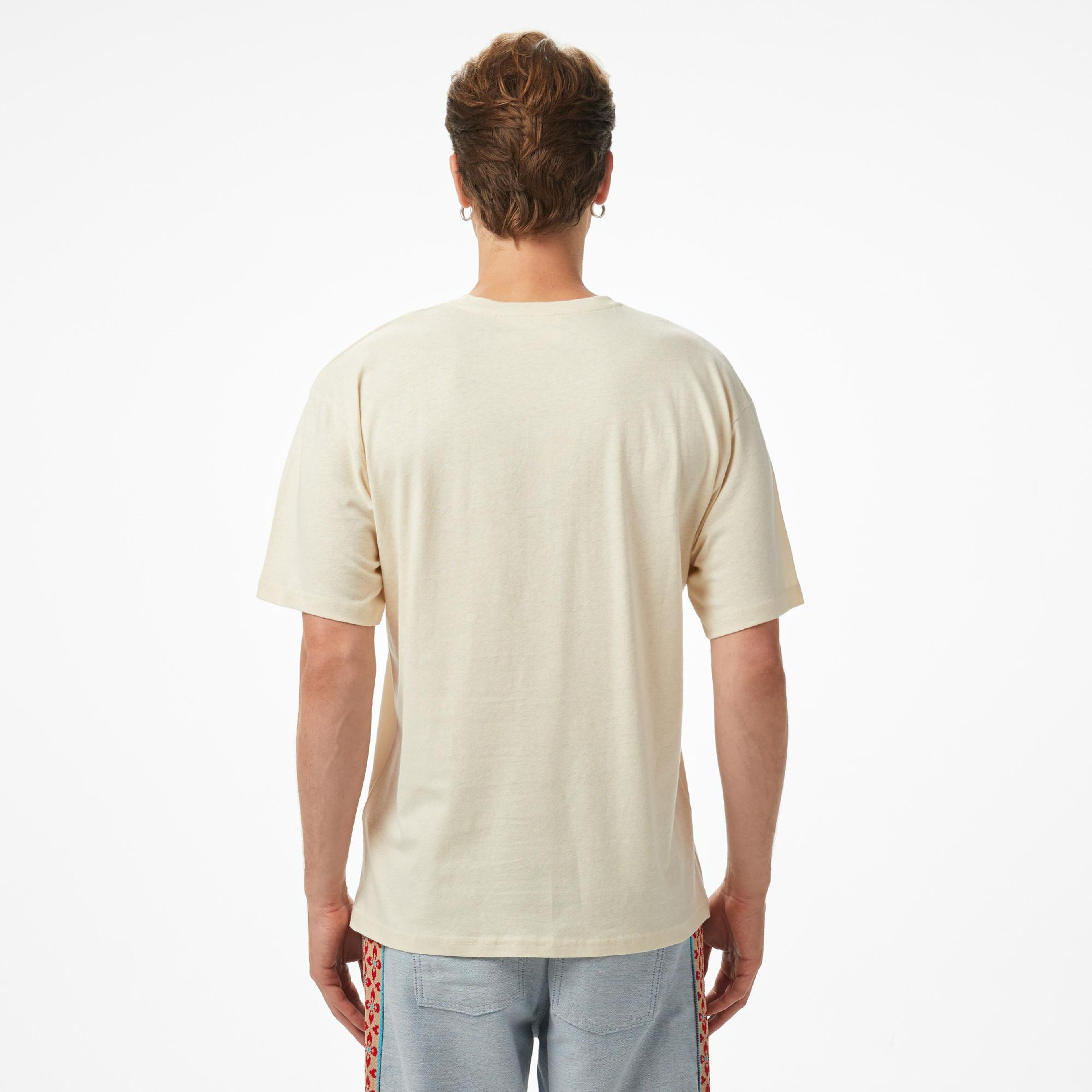 Story of Angels Small Logo Linen Erkek Bej T-Shirt