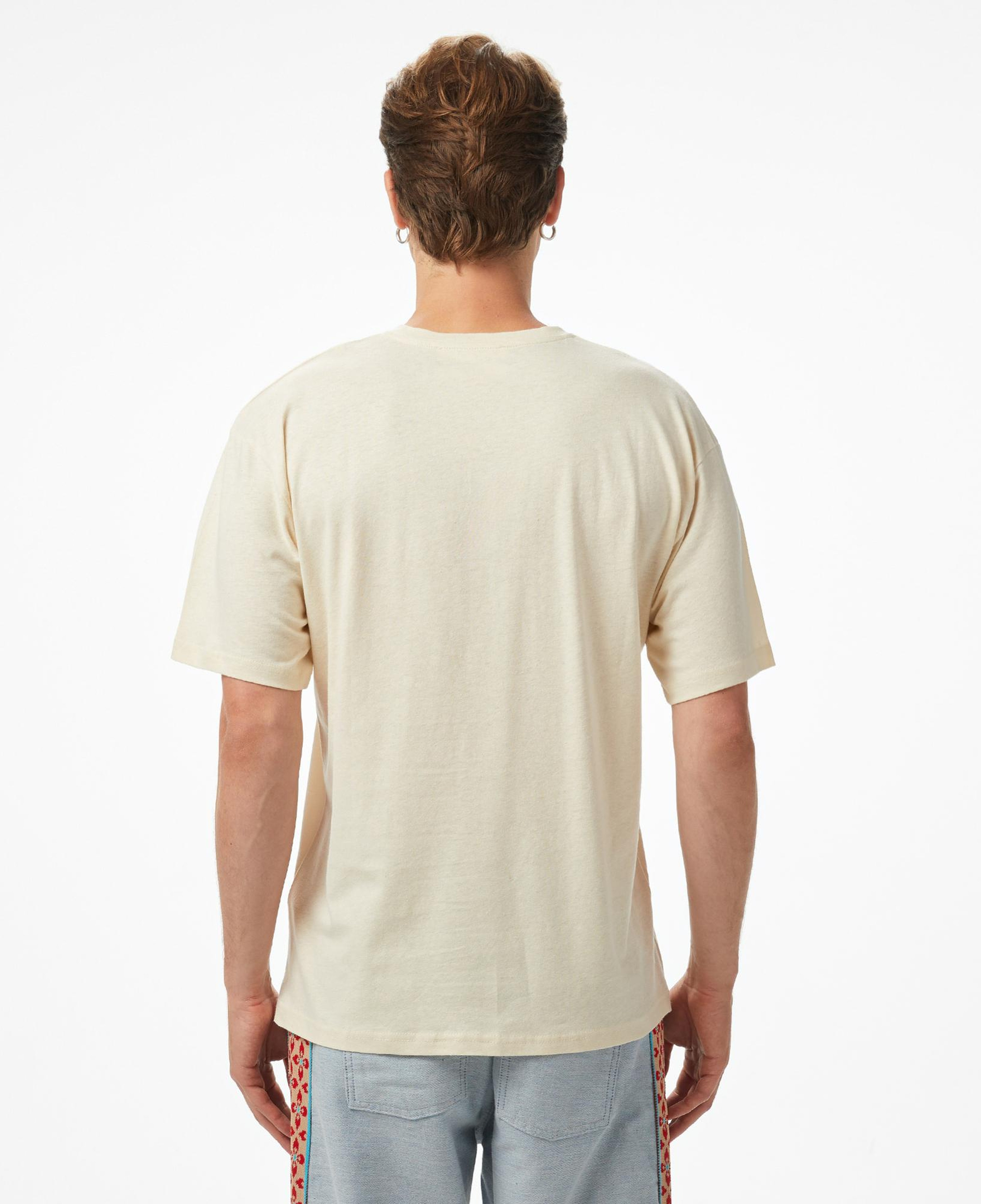 Story of Angels Small Logo Linen Erkek Bej T-Shirt