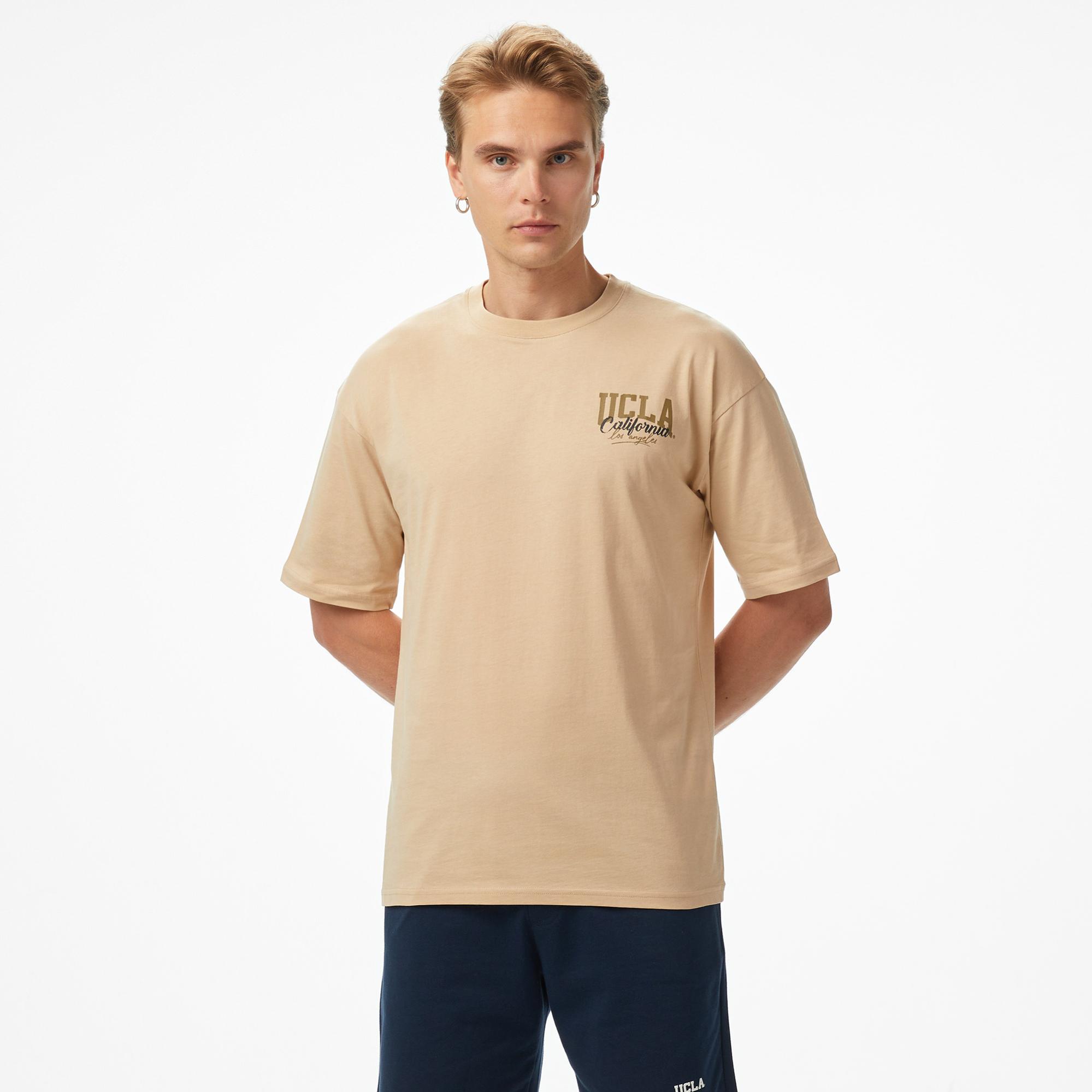 Ucla Baskılı Oversize Erkek Lacivert Tshirt