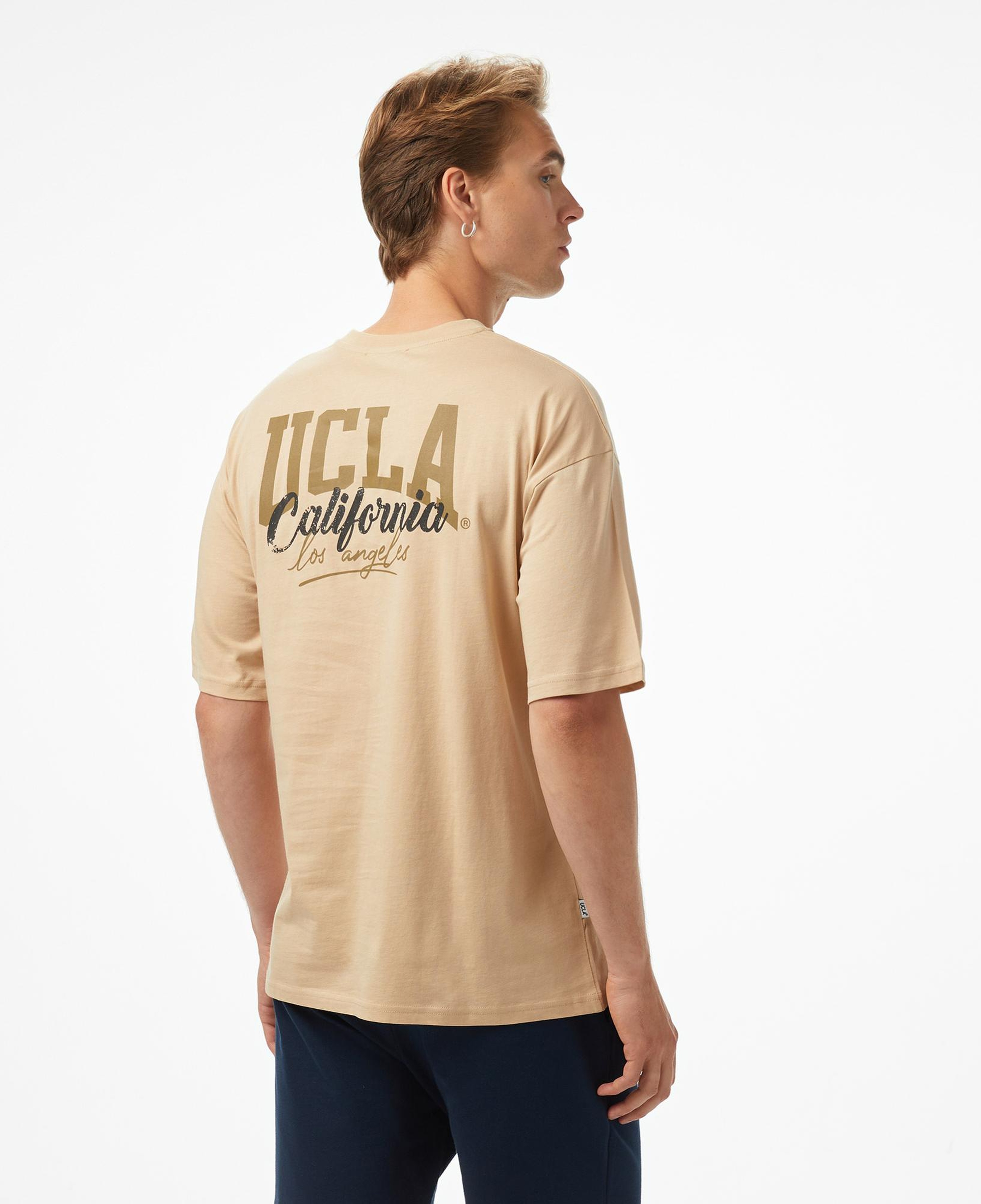 Ucla Baskılı  Oversize Erkek Lacivert Tshirt