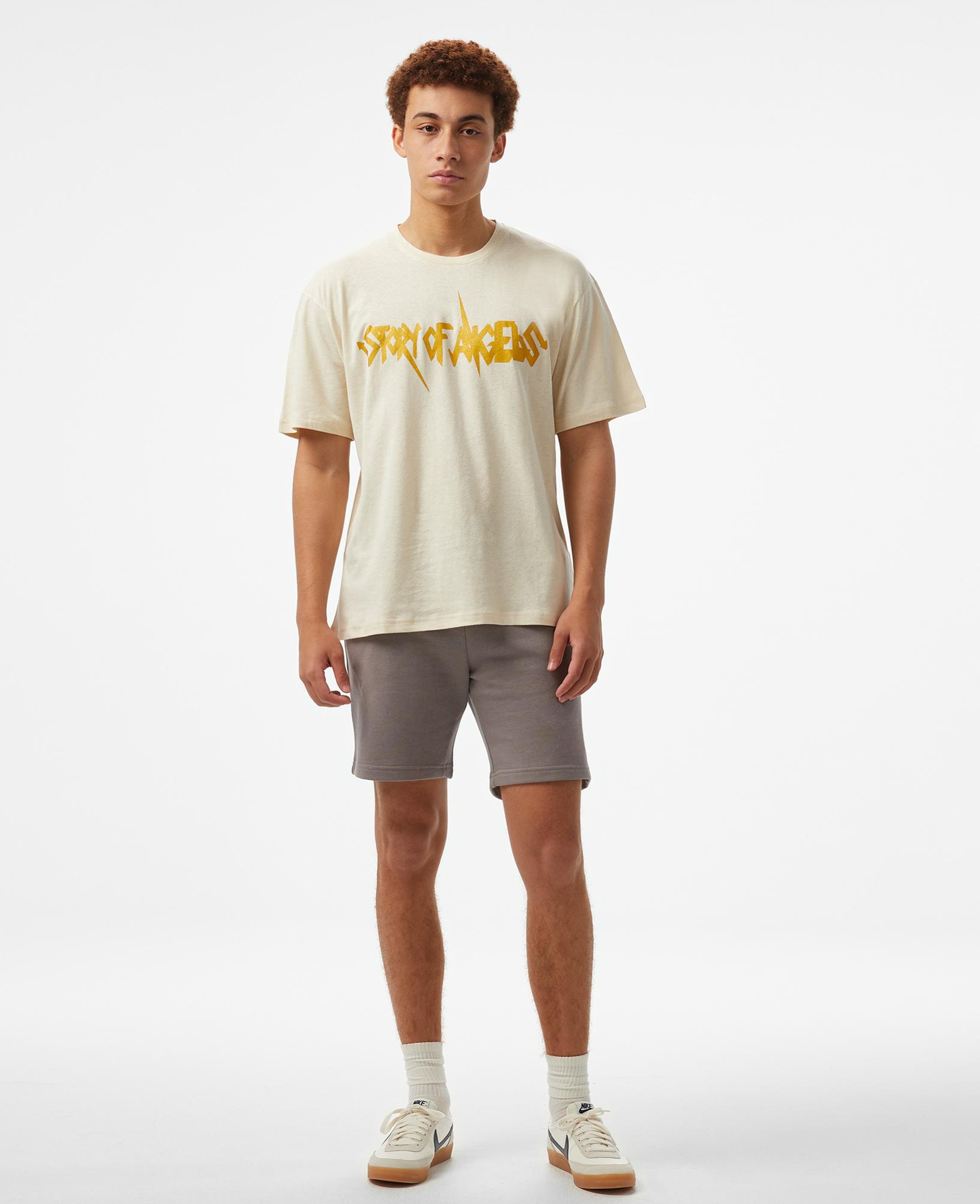Storyf of Angels Rock N Roll Gold Linen Erkek Bej T-Shirt