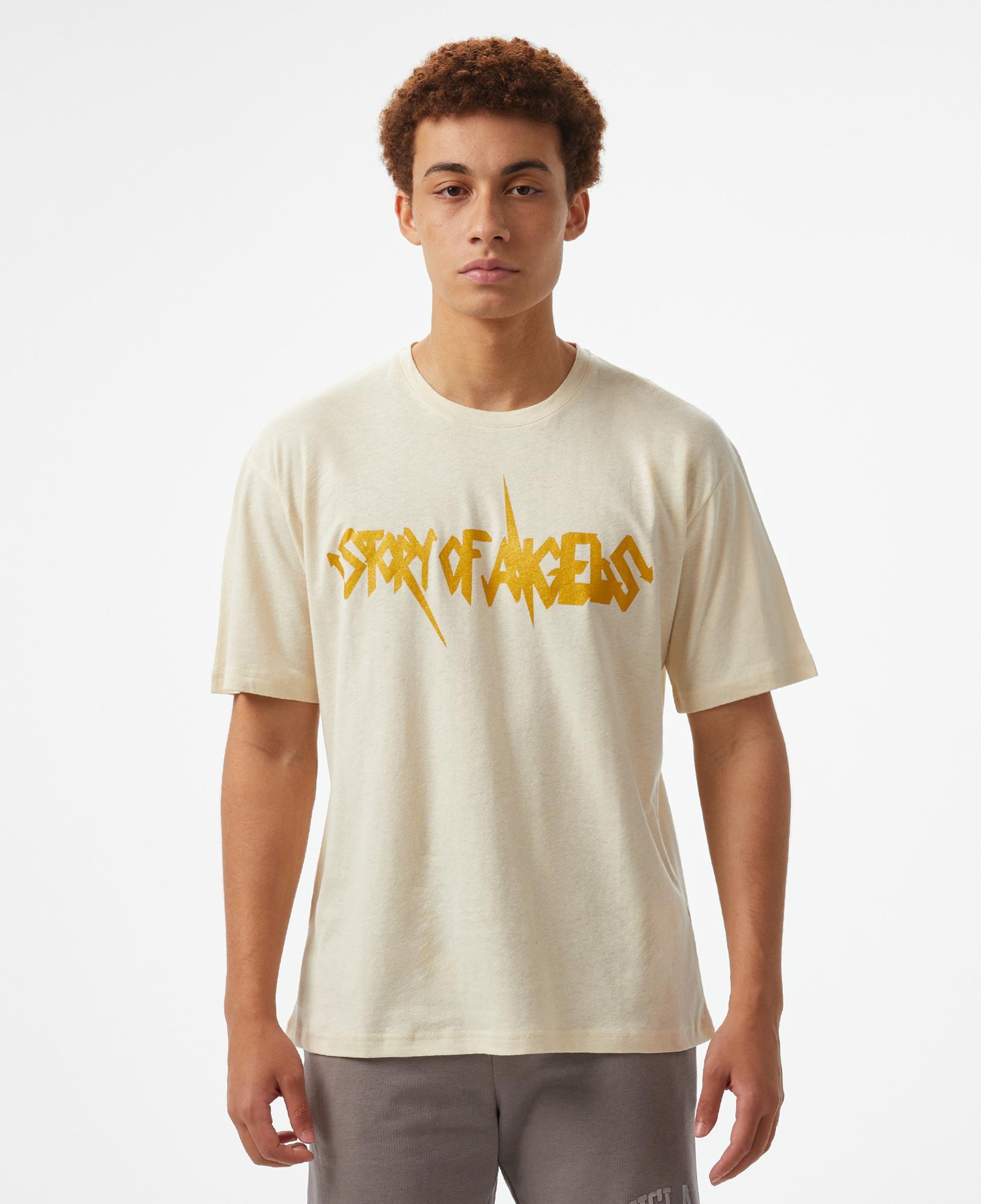 Storyf of Angels Rock N Roll Gold Linen Erkek Bej T-Shirt