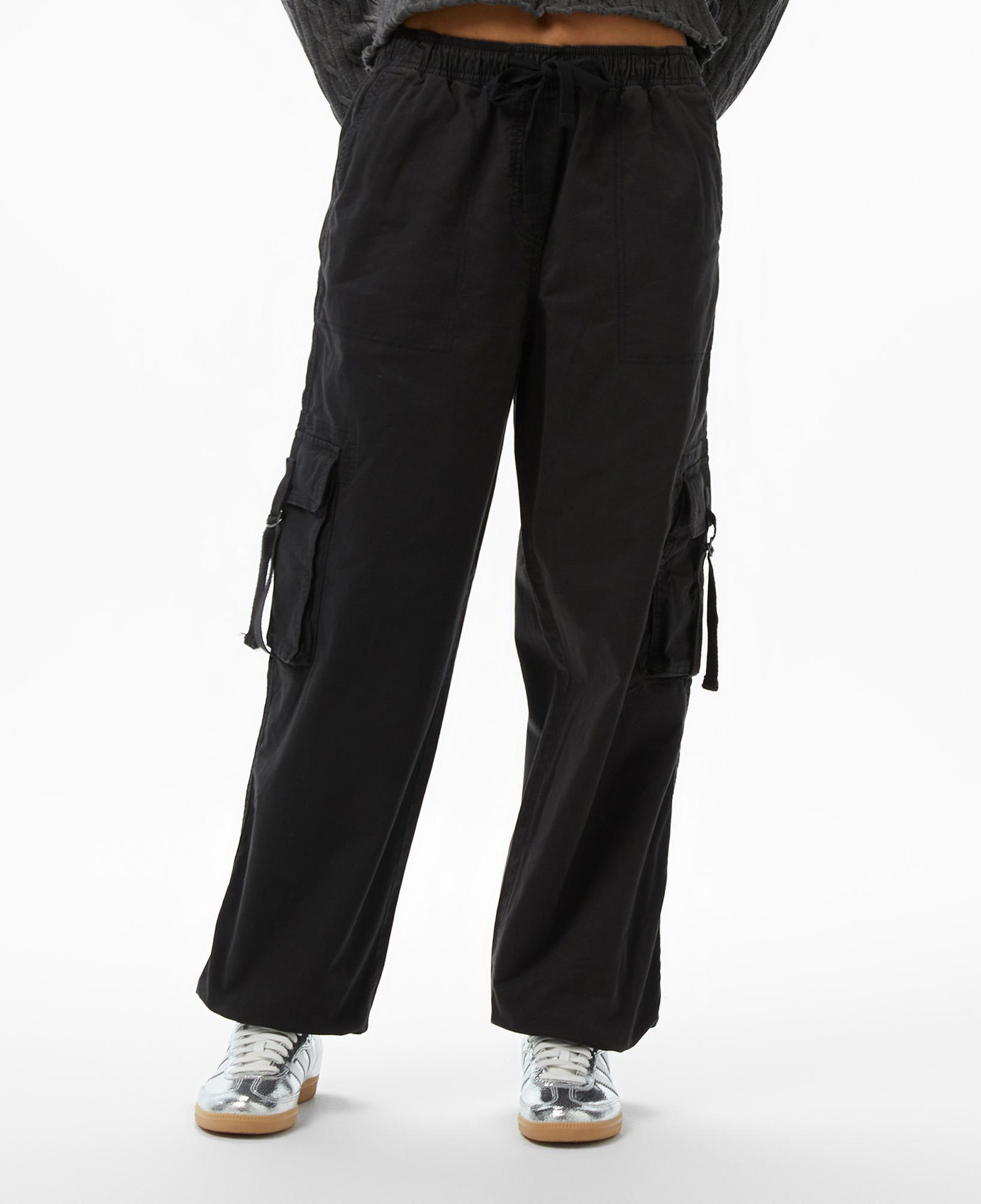 Tommy Hilfiger Loose Cargo Kadın Siyah Pantolon