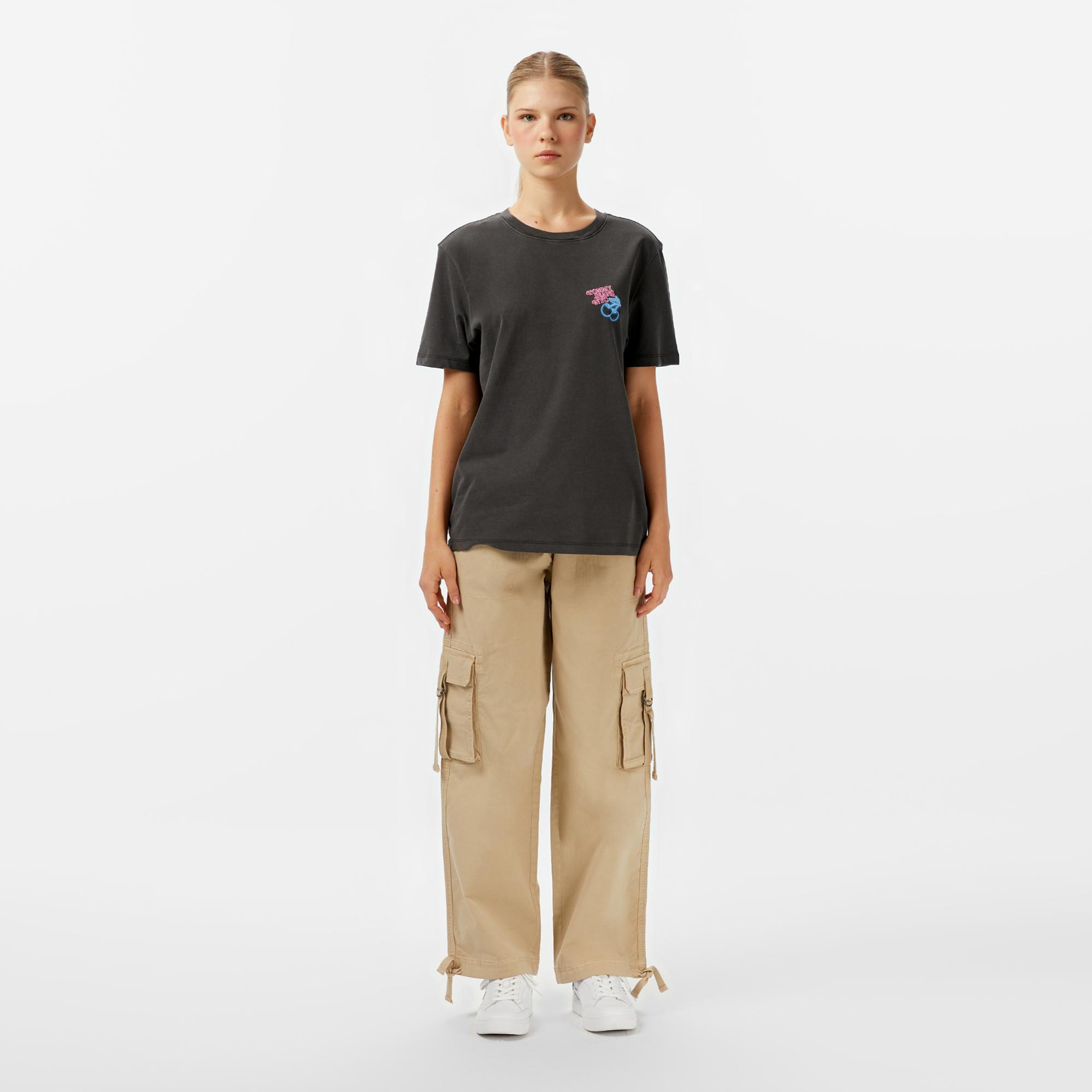 Tommy Hilfiger Loose Cargo Kadın Krem Pantolon