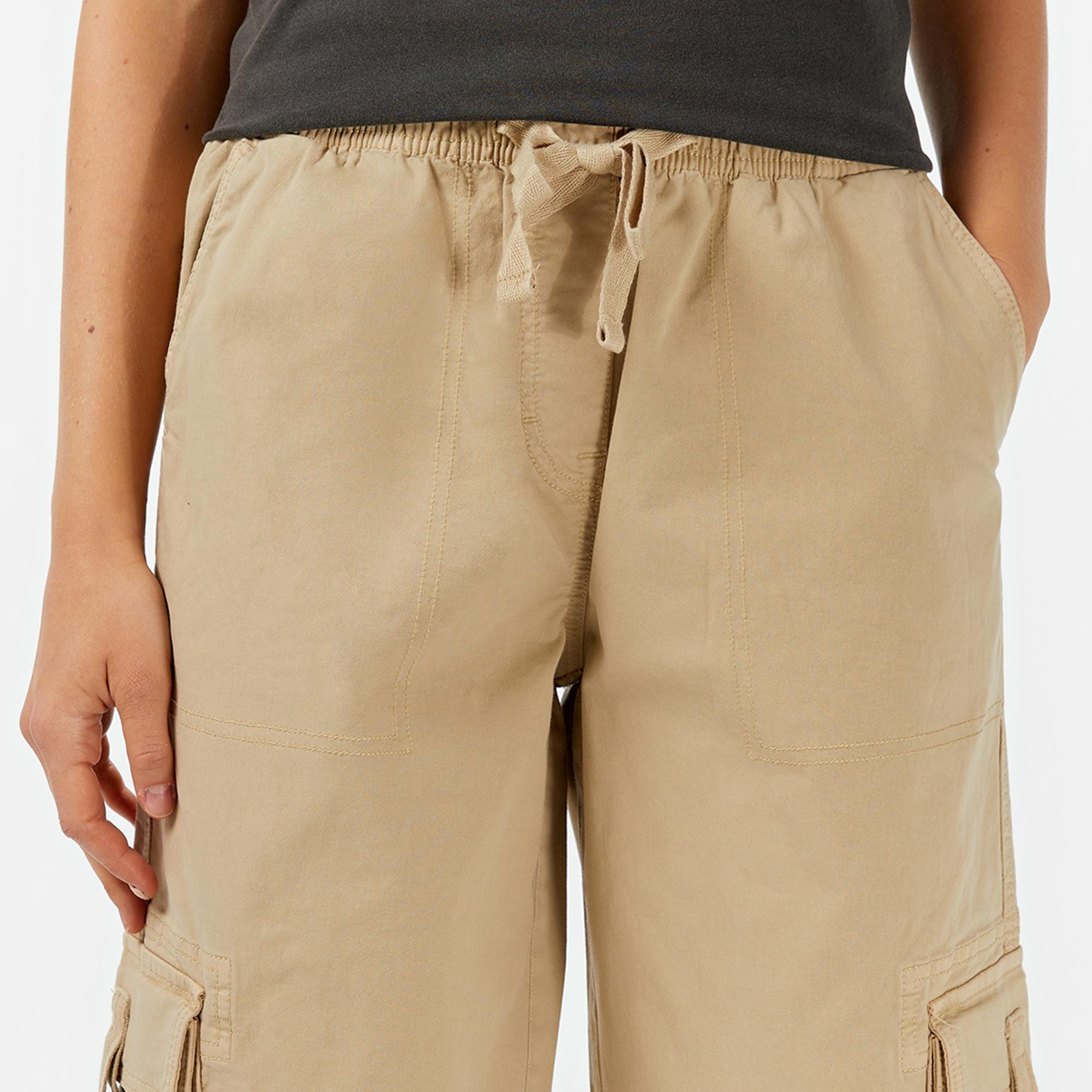 Tommy Hilfiger Loose Cargo Kadın Krem Pantolon