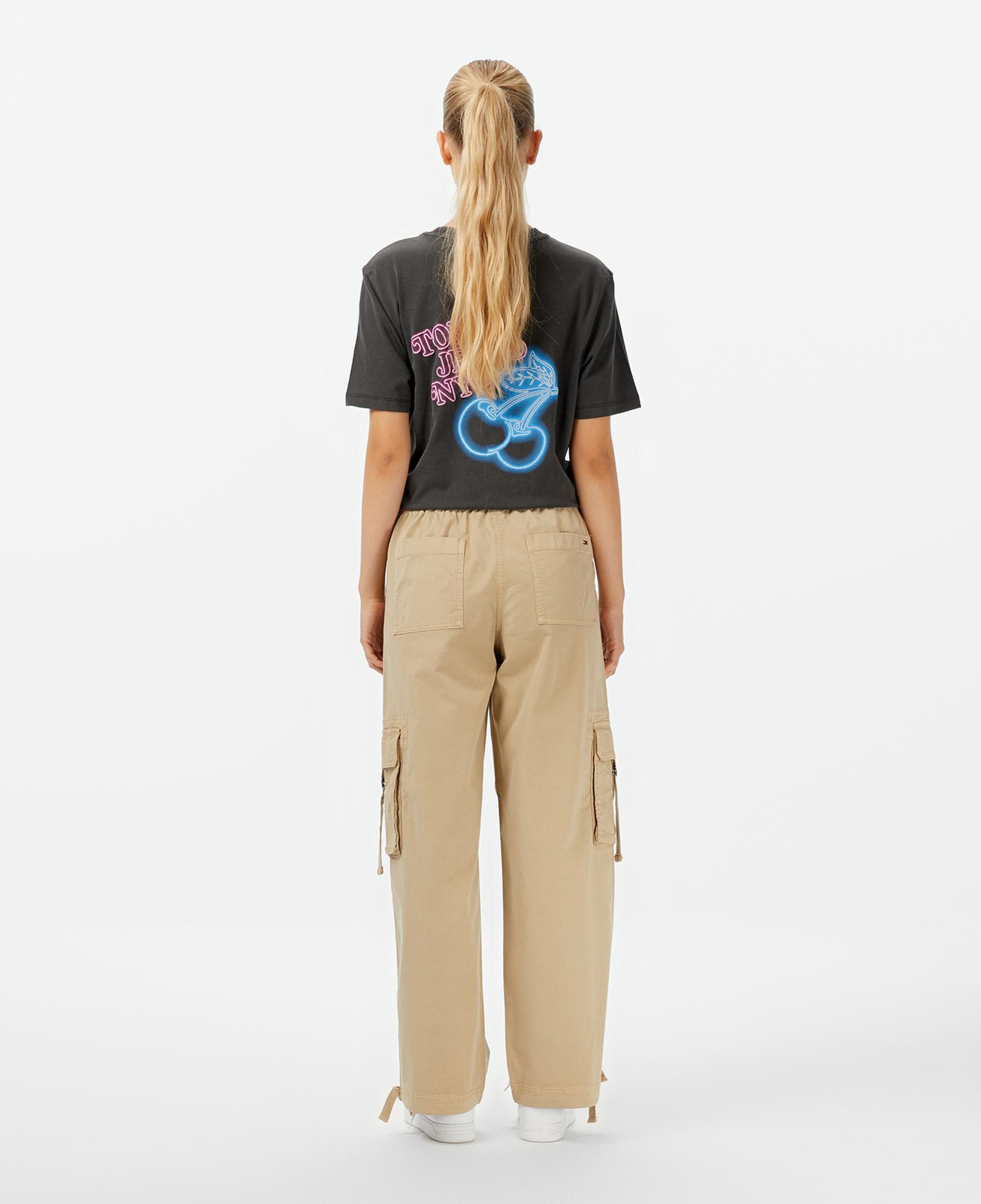 Tommy Hilfiger Loose Cargo Kadın Krem Pantolon