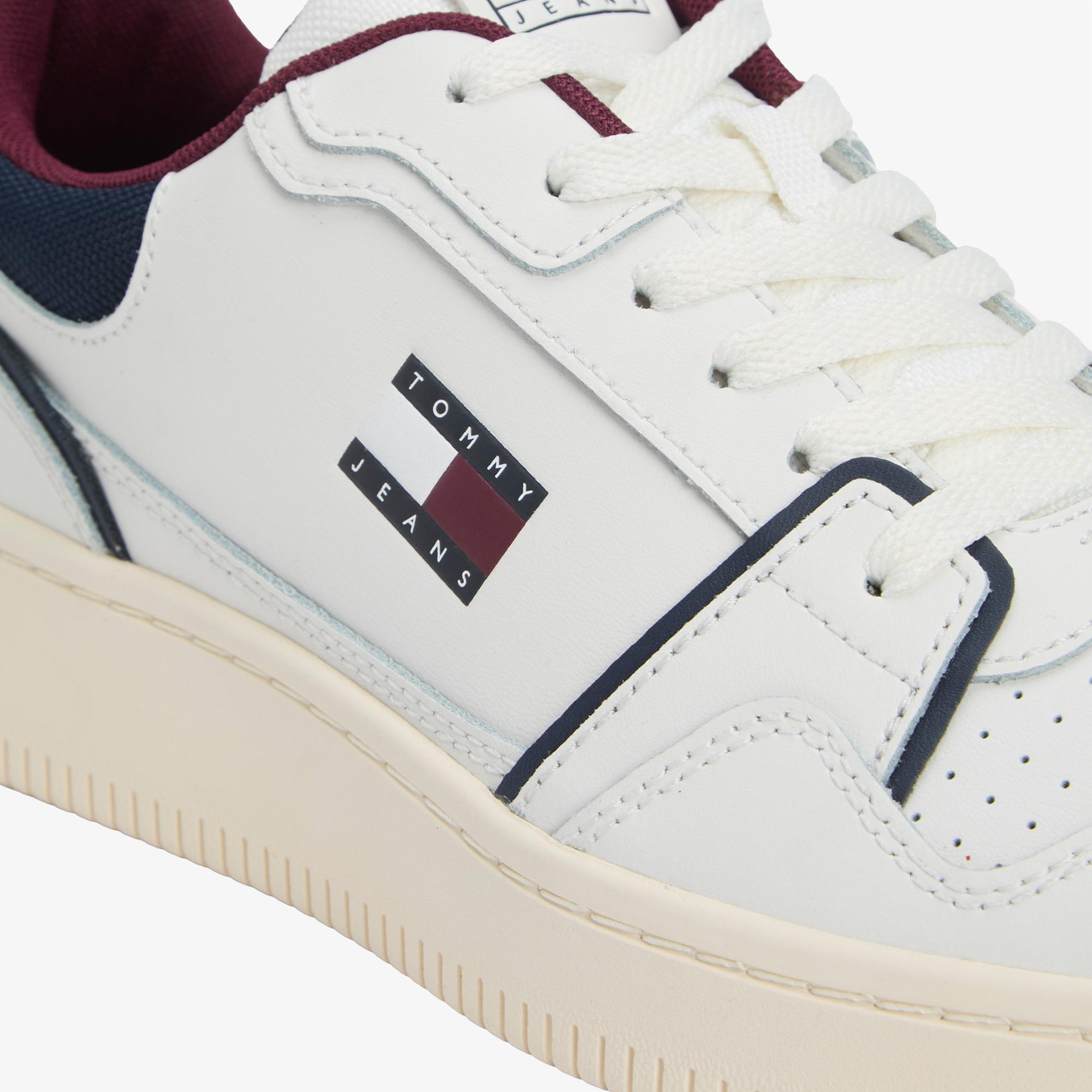 Tommy Hilfiger Fine Cleat Retro Basketball Erkek Beyaz Spor Ayakkabı
