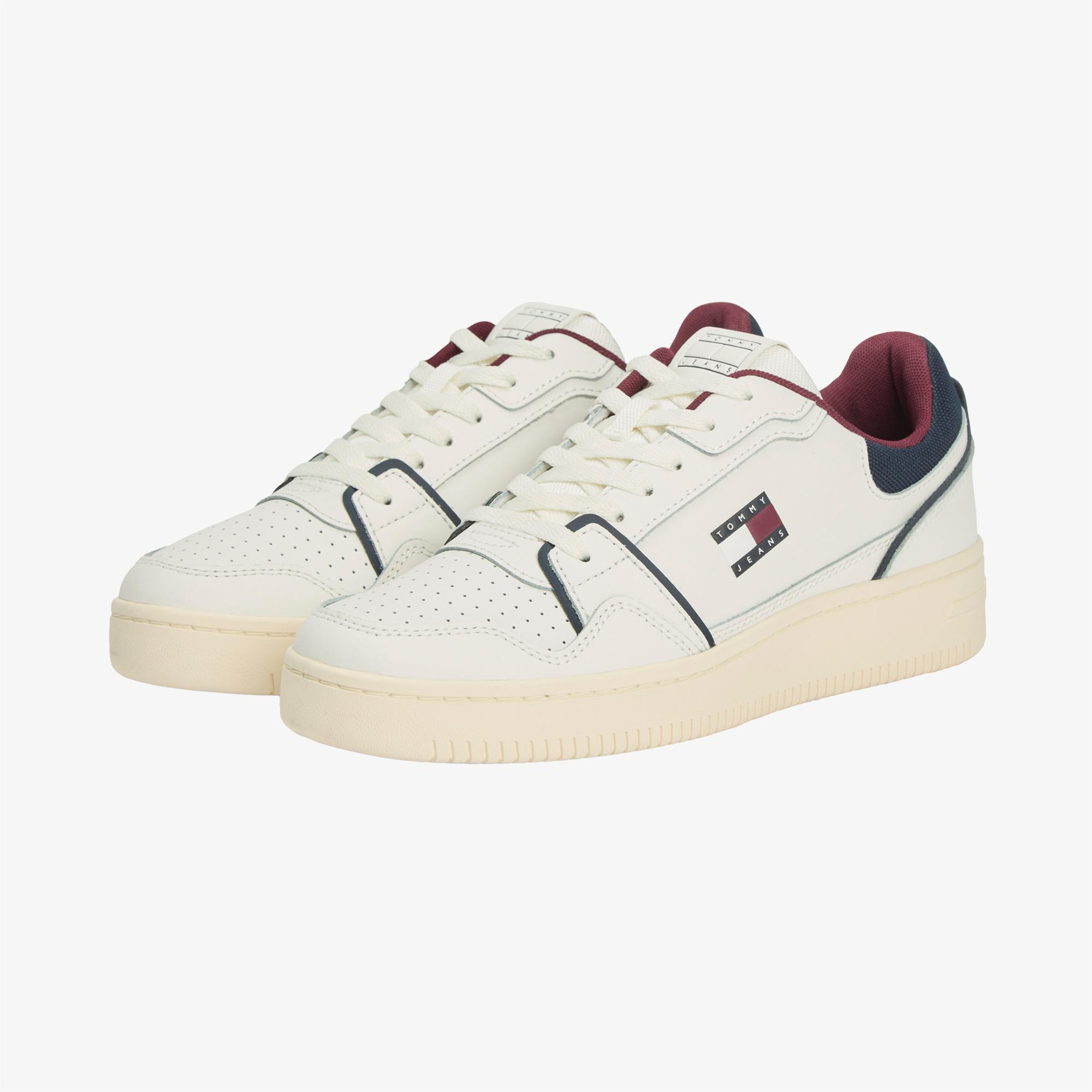 Tommy Hilfiger Fine Cleat Retro Basketball Erkek Beyaz Spor Ayakkabı