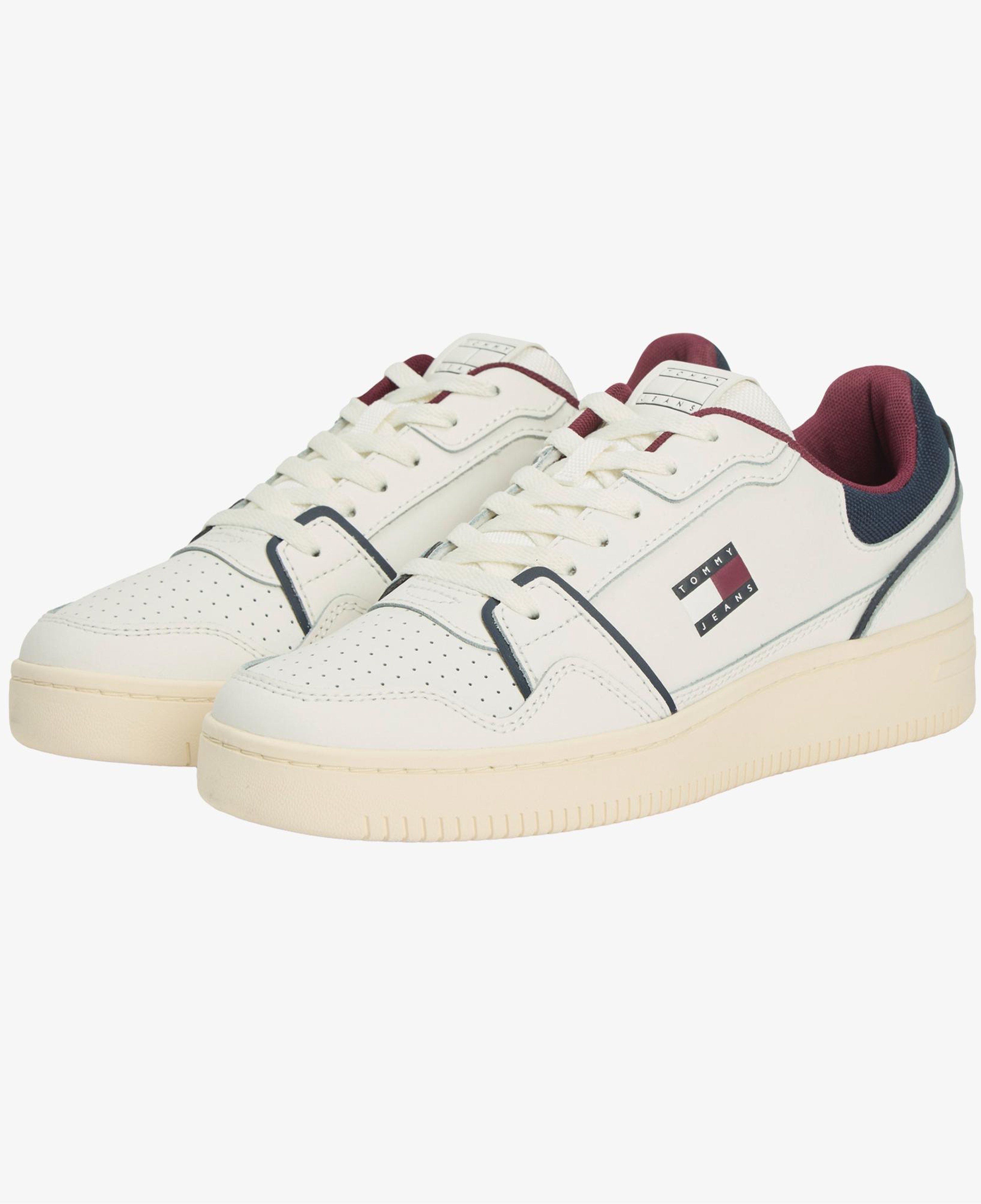 Tommy Hilfiger Fine Cleat Retro Basketball Erkek Beyaz Spor Ayakkabı
