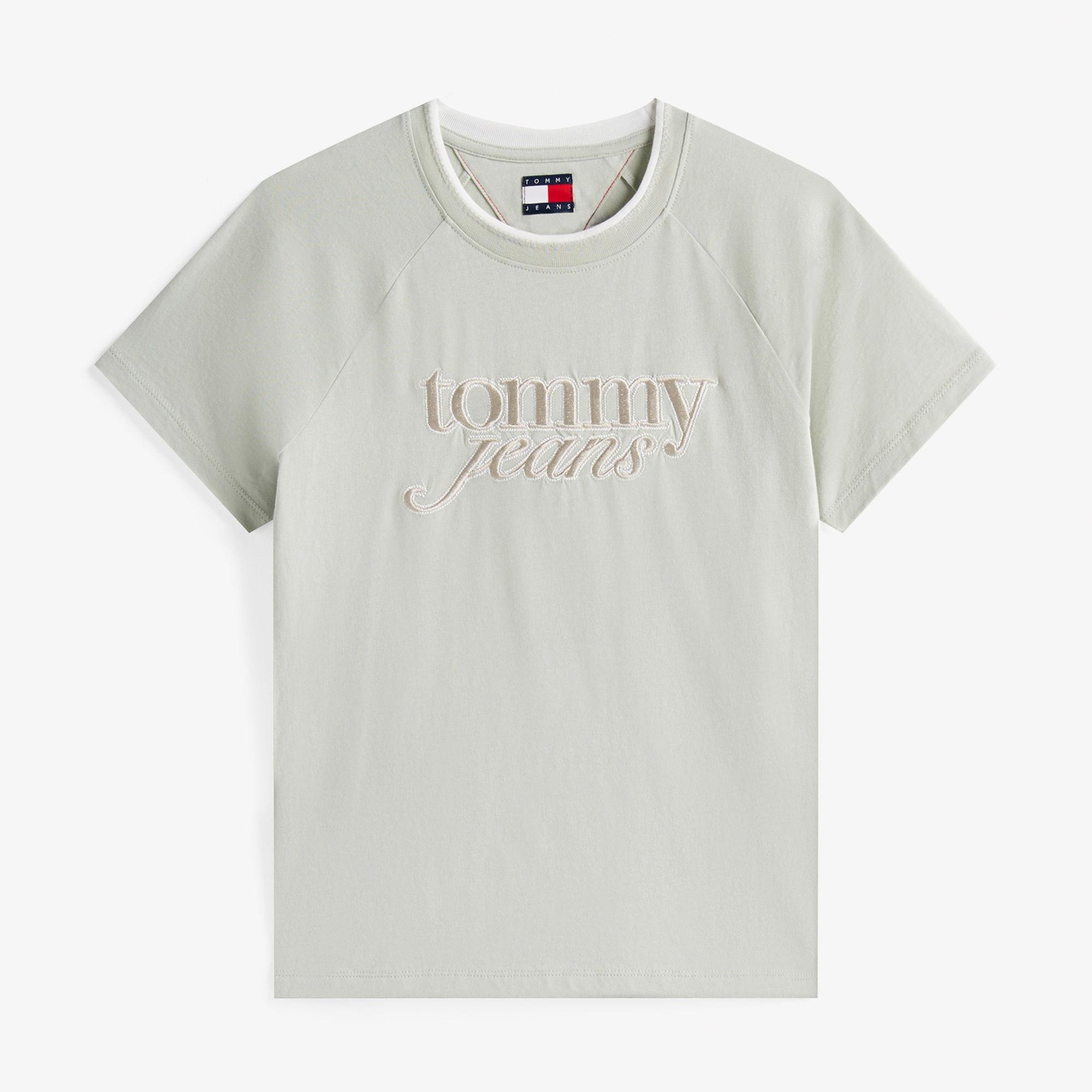 Tommy Jeans Graphic Kadın Yeşil T-Shirt