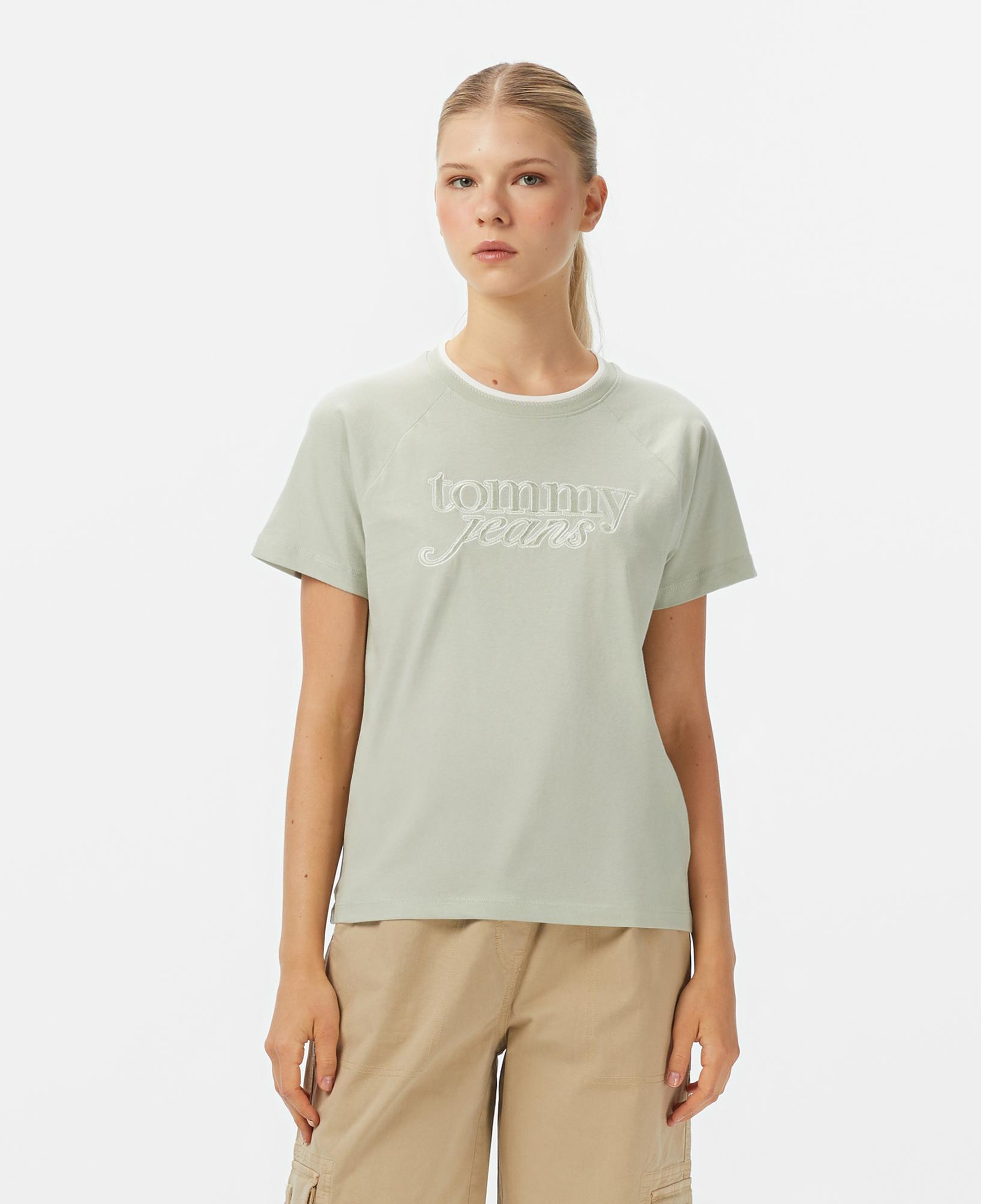 Tommy Jeans Graphic Kadın Yeşil T-Shirt