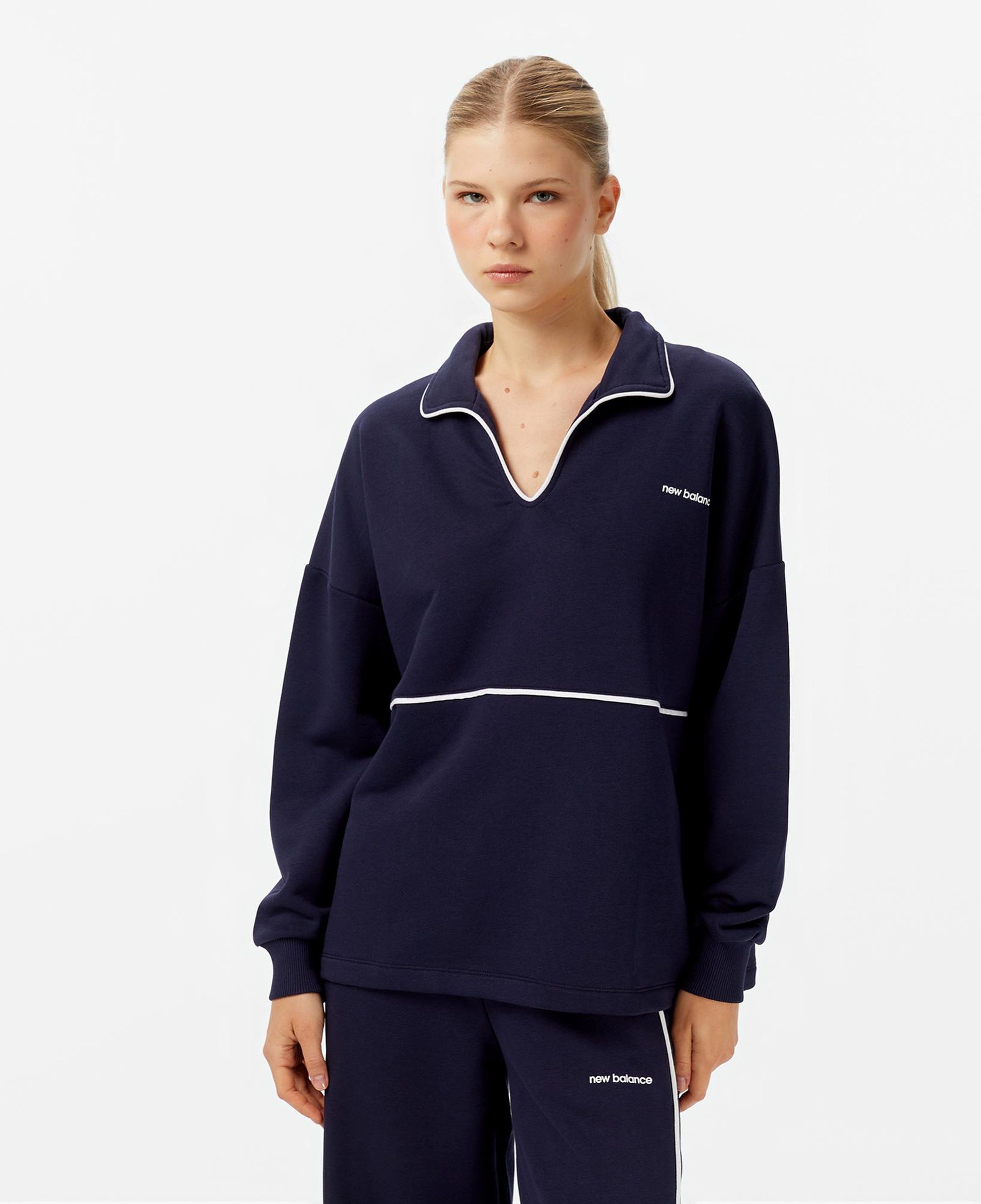 New Balance WNC3402 Kadın Lacivert Sweatshirt