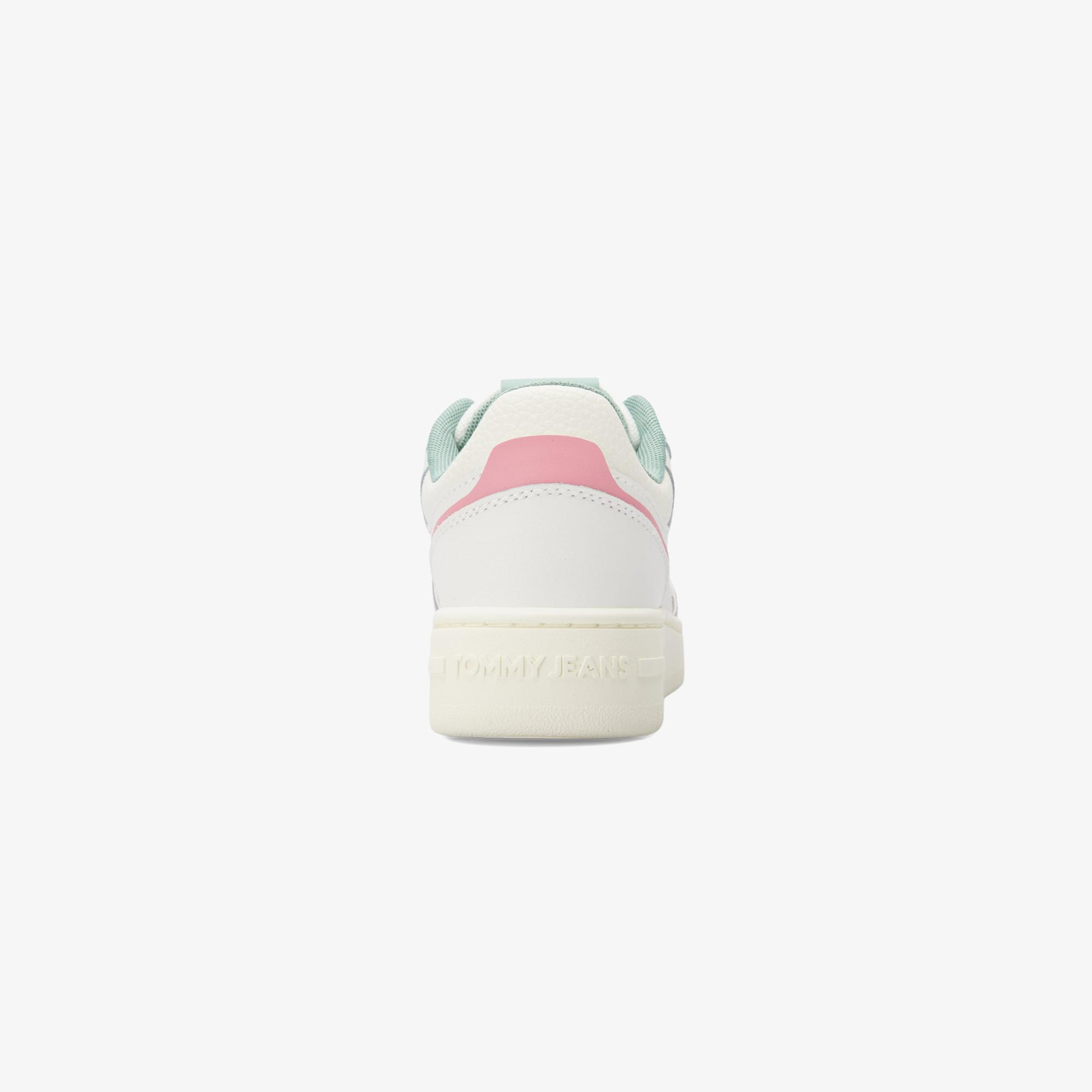 Tommy Jeans Retro Basket Kadın Beyaz/Pembe/Yeşil Spor Ayakkabı