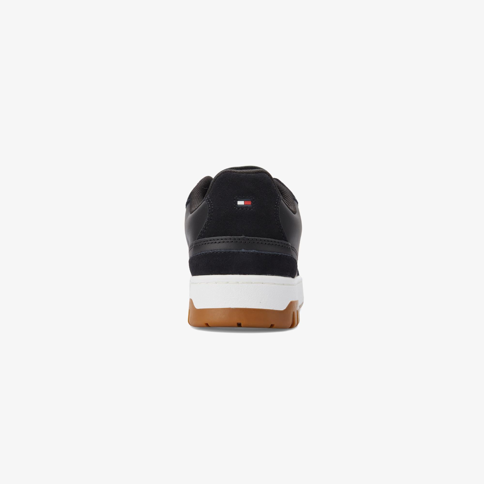 Tommy Jeans Leather Logo Basketball Erkek Siyah Sneaker