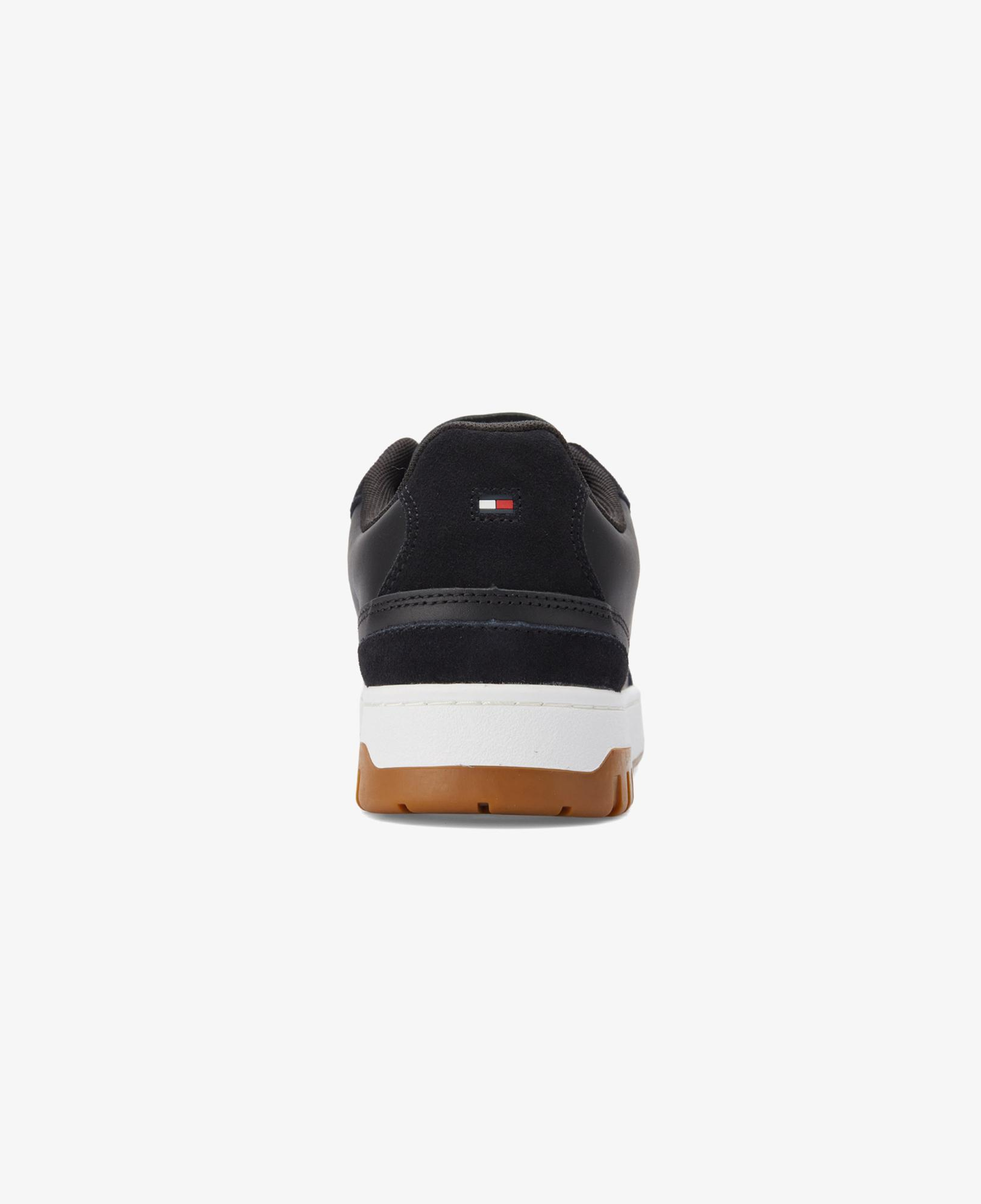 Tommy Jeans Leather Logo Basketball Erkek Siyah Sneaker