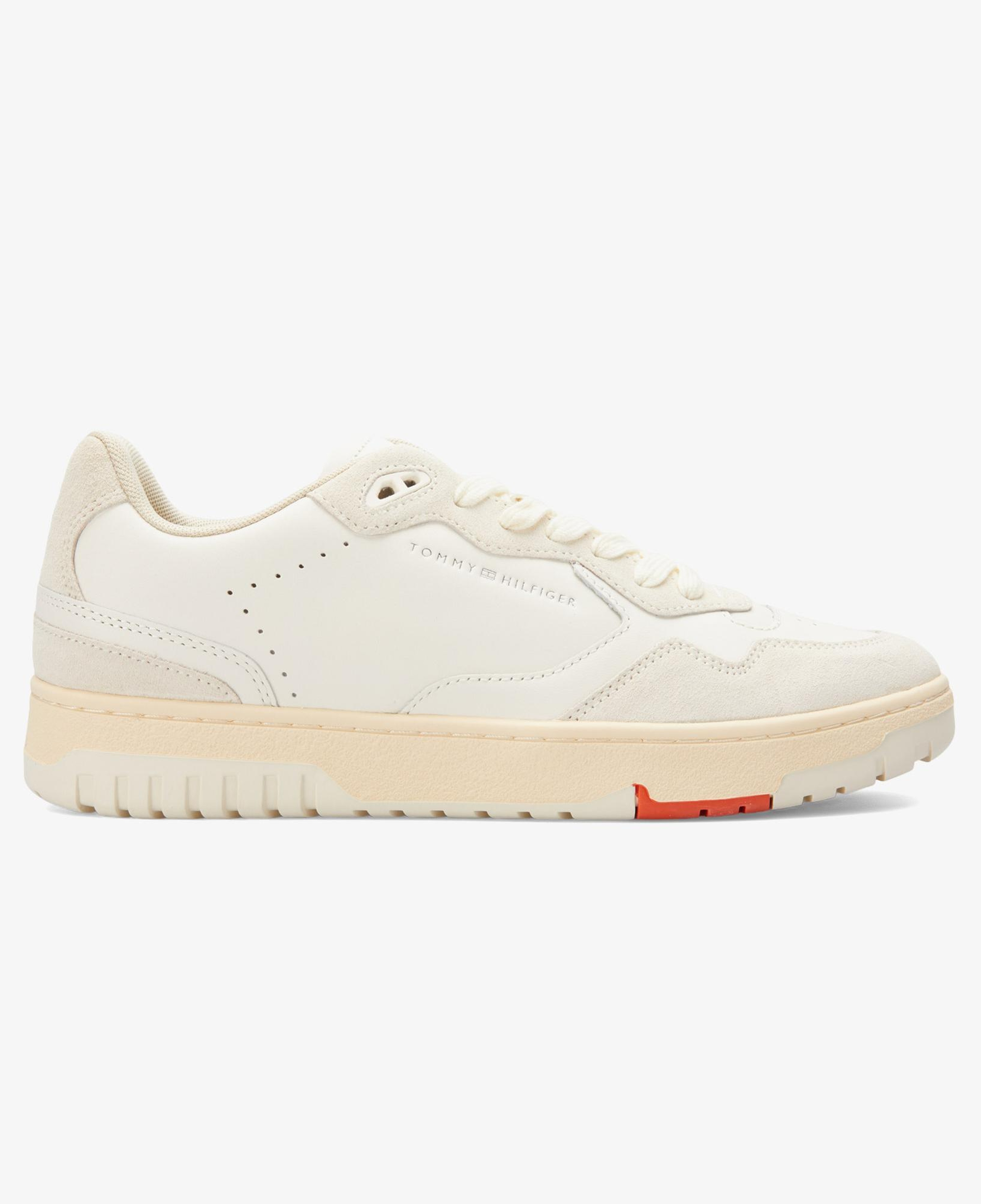 Tommy Jeans Leather Logo Basketball Erkek Beyaz Sneaker