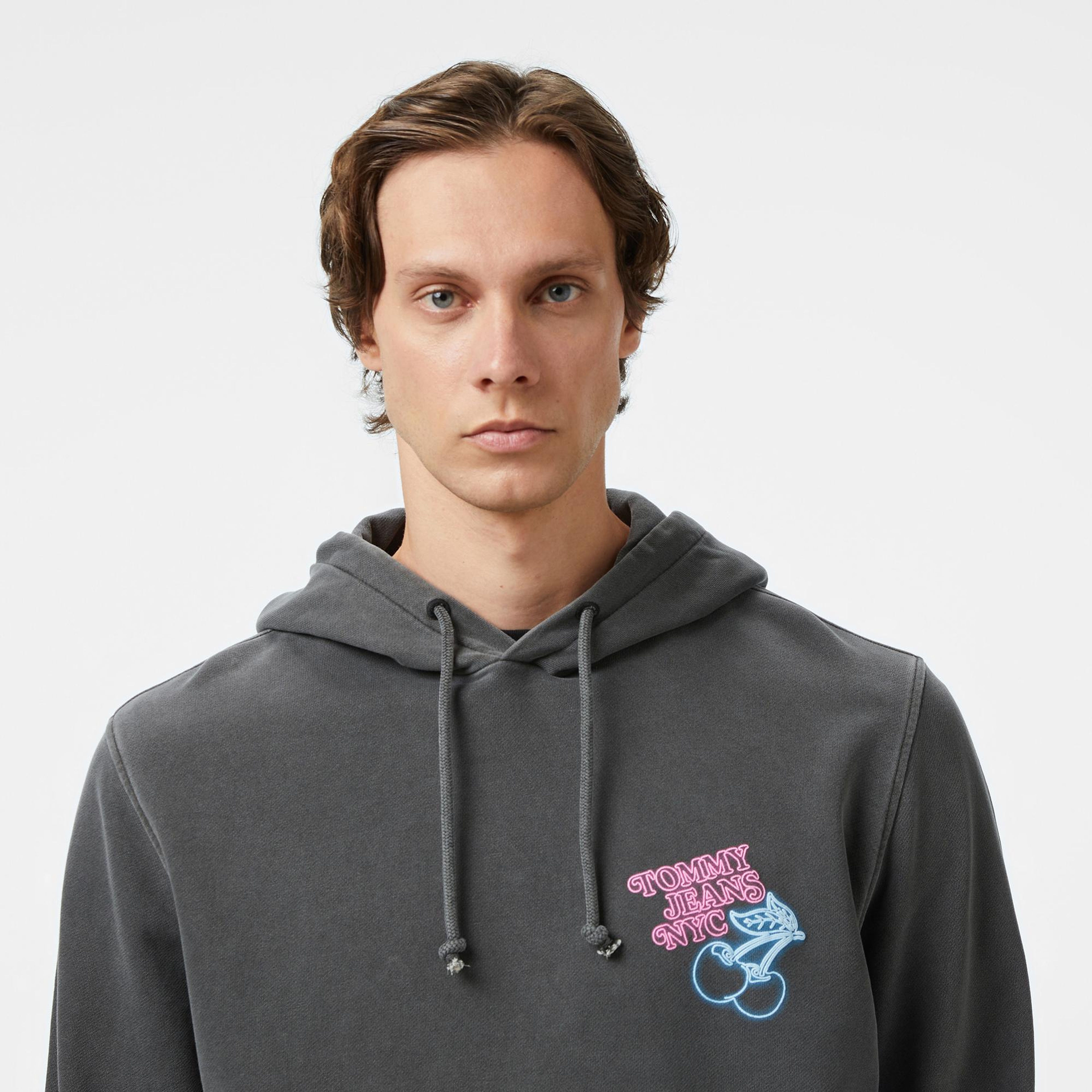 Tommy Hilfiger Back Logo Erkek Gri Sweatshirt