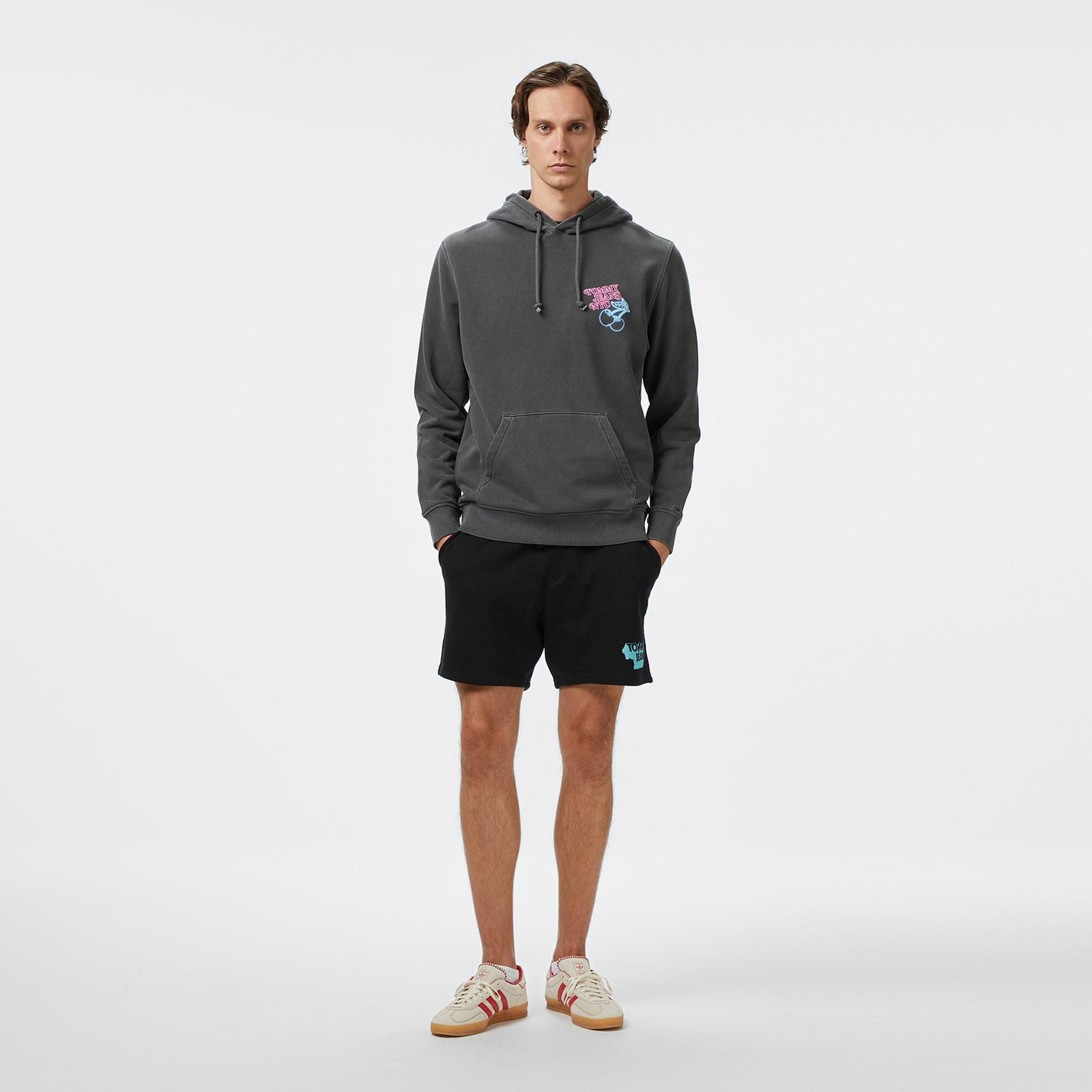 Tommy Hilfiger Back Logo Erkek Gri Sweatshirt