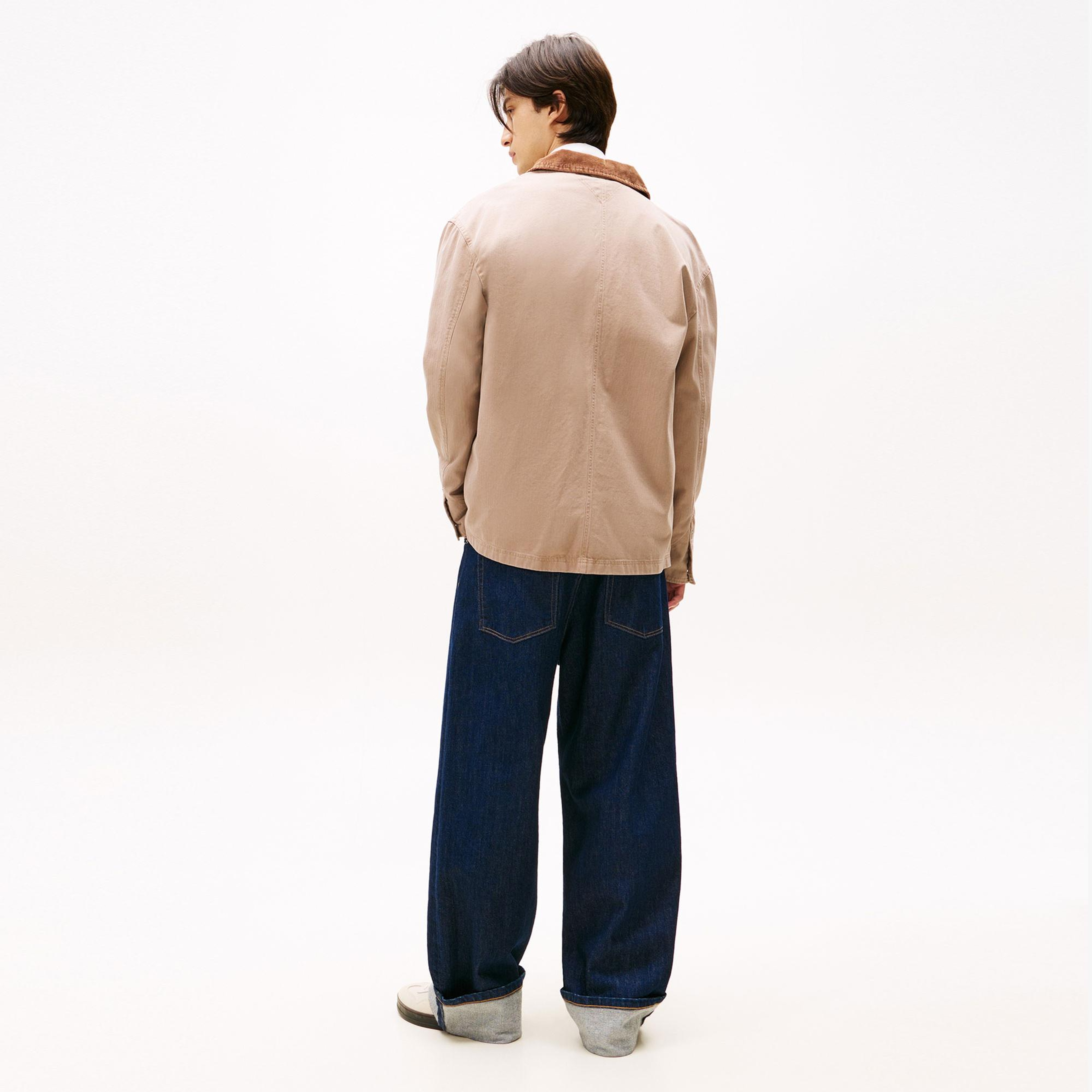 Tommy Hilfiger Oversized Fit Corduroy Collar Erkek Krem Ceket