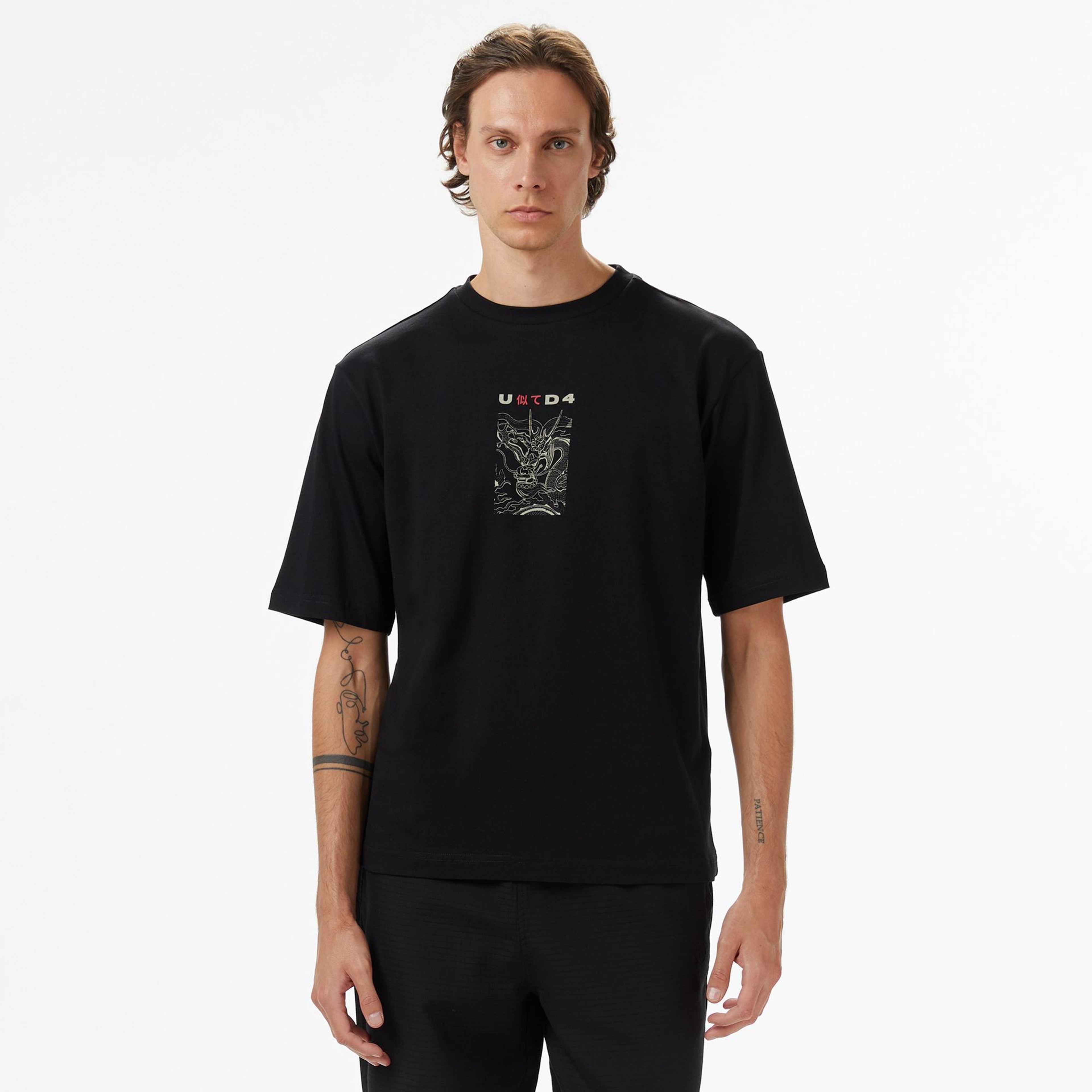 UNITED4 Erkek Siyah T-Shirt