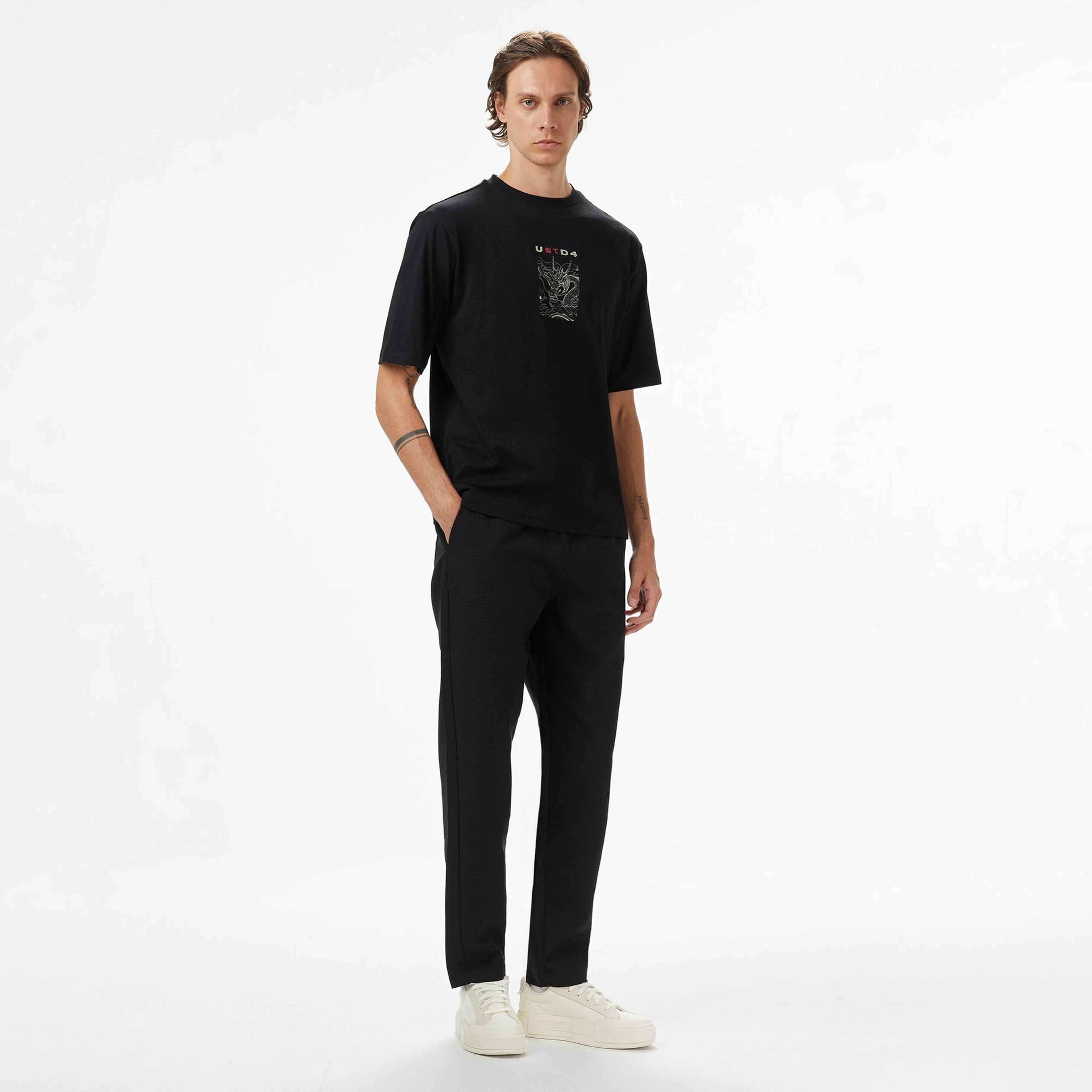 UNITED4 Erkek Siyah T-Shirt