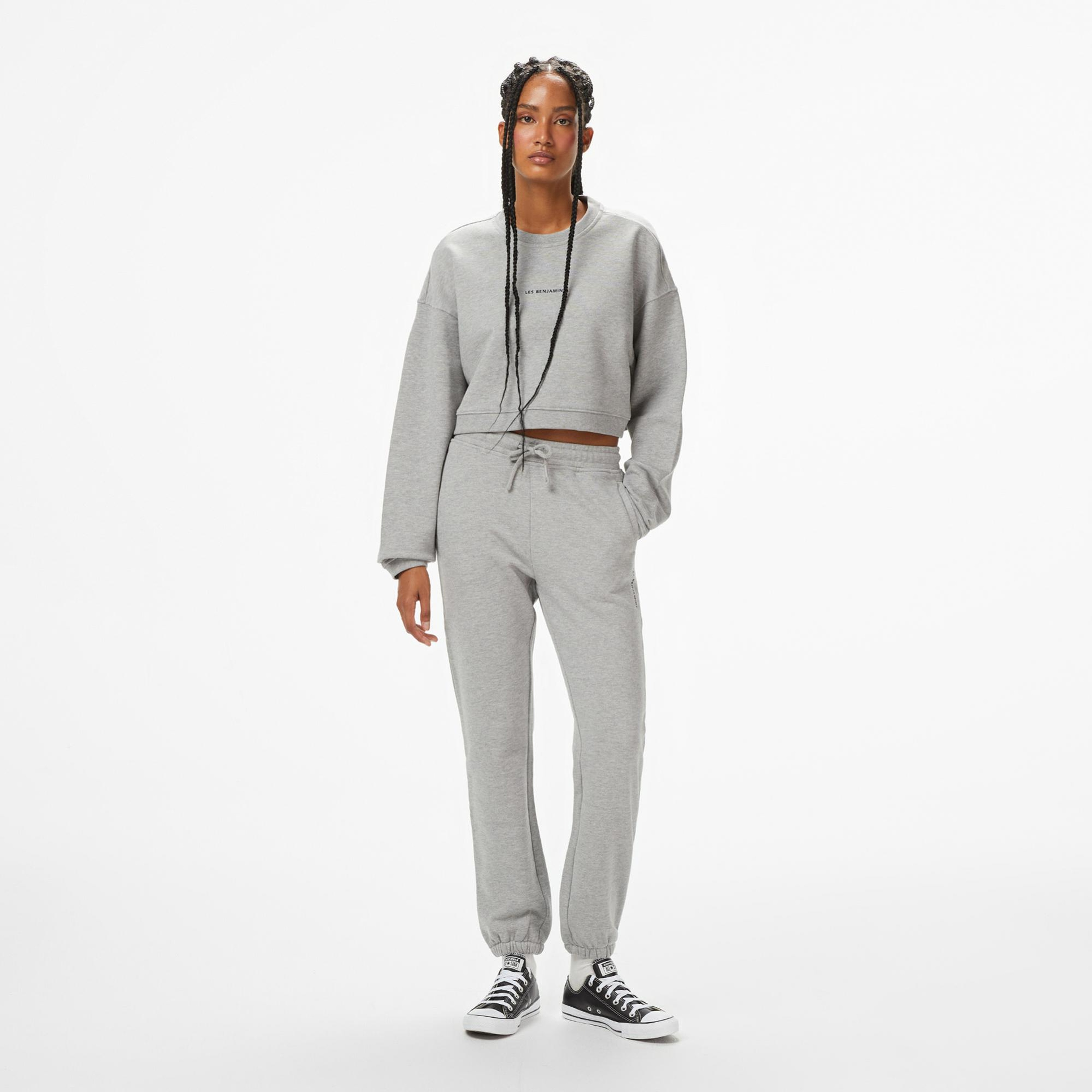 Les Benjamins Essentials 308 Kadın Gri Sweatshirt