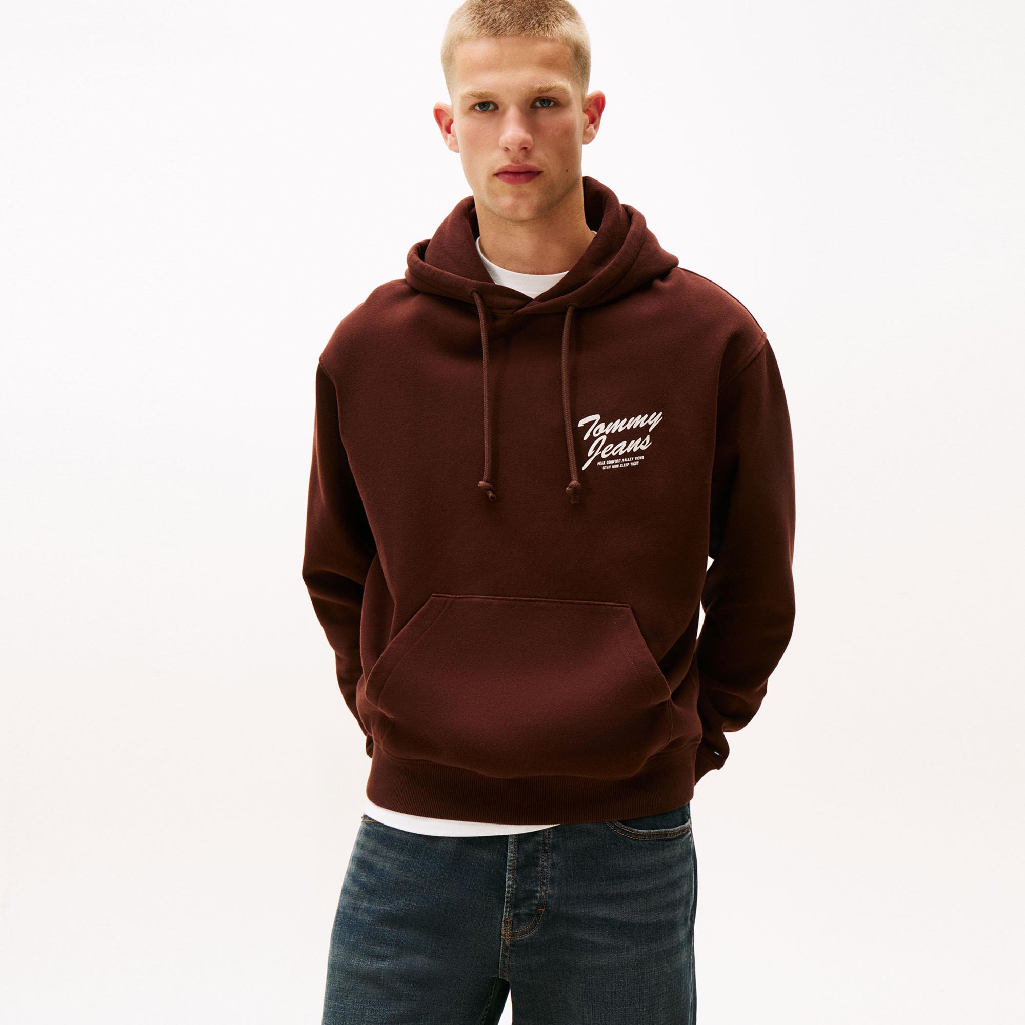 Tommy Hilfiger Relax Vovelty Graphic Erkek Kahverengi Sweatshirt