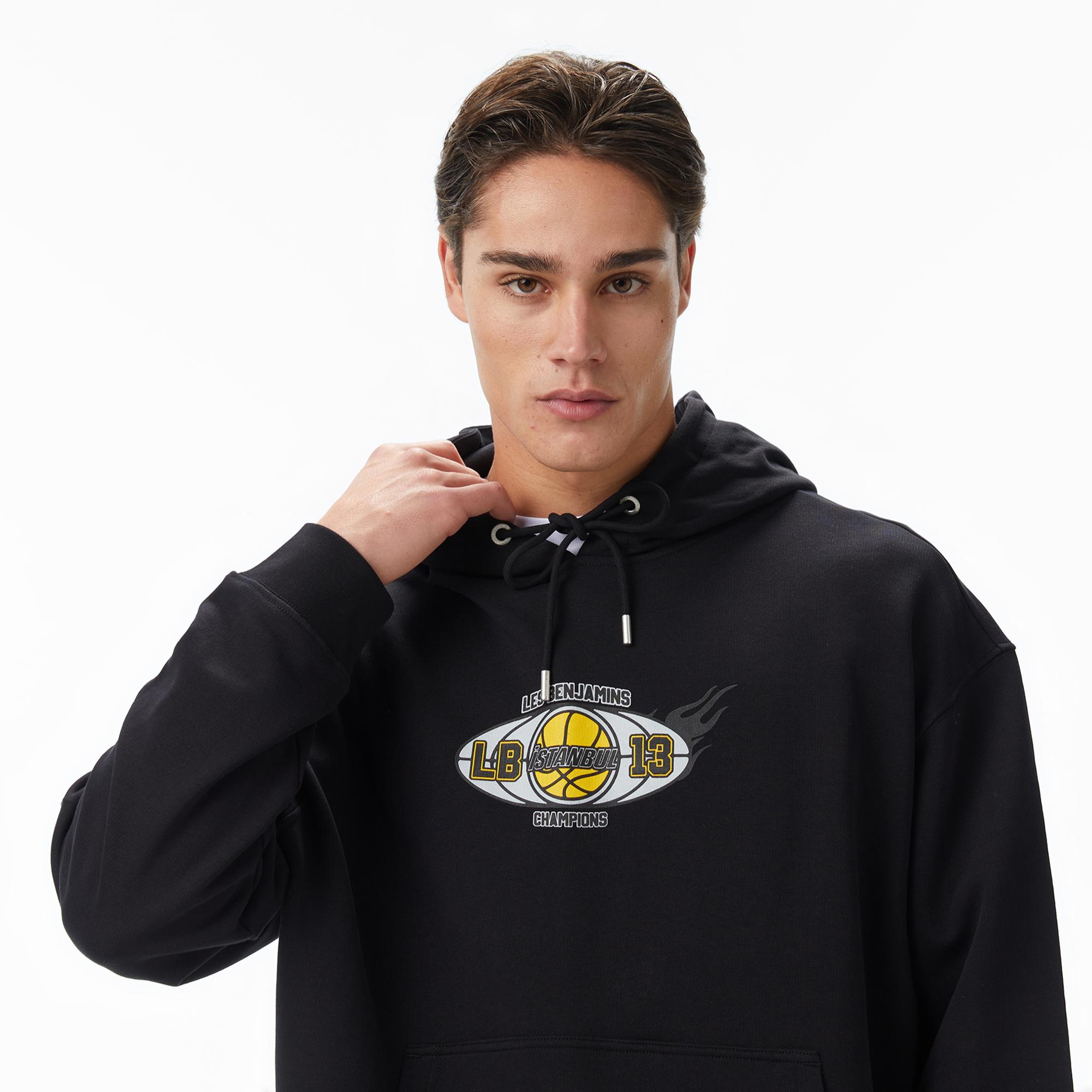 Les Benjamins Essentials 705 Erkek Siyah Sweatshirt