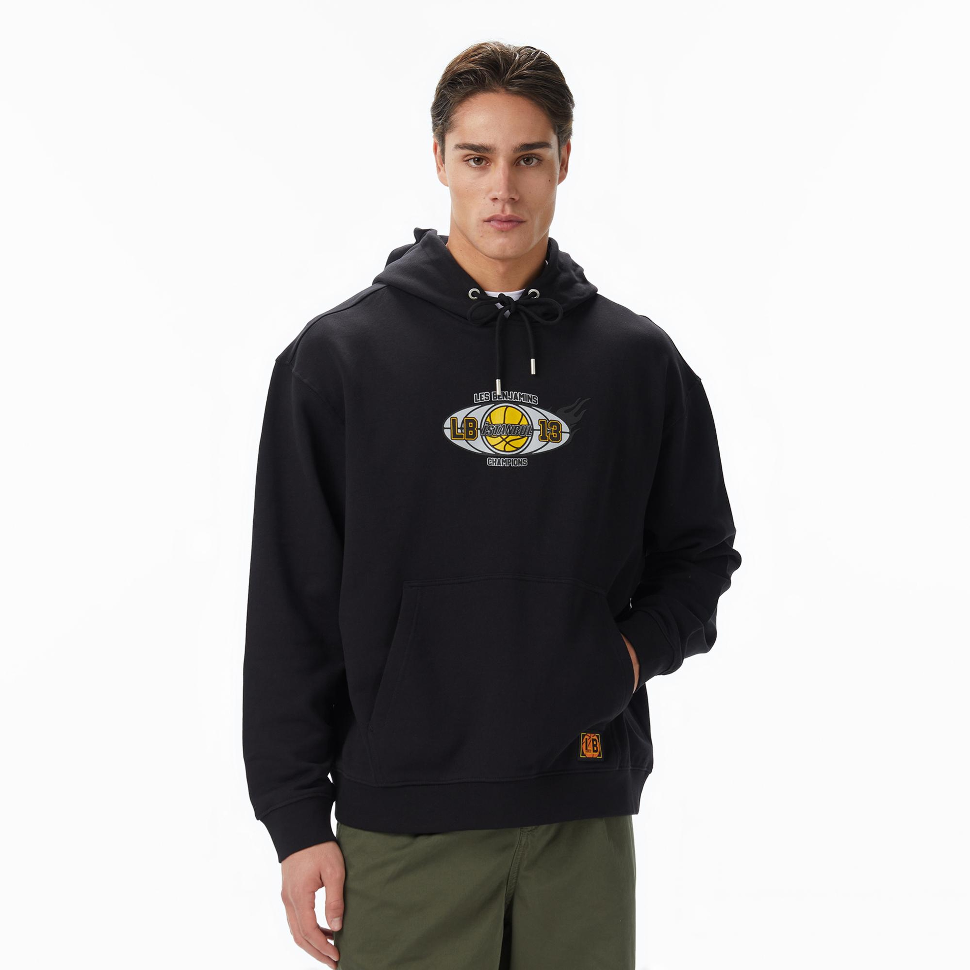 Les Benjamins Essentials 705 Erkek Siyah Sweatshirt
