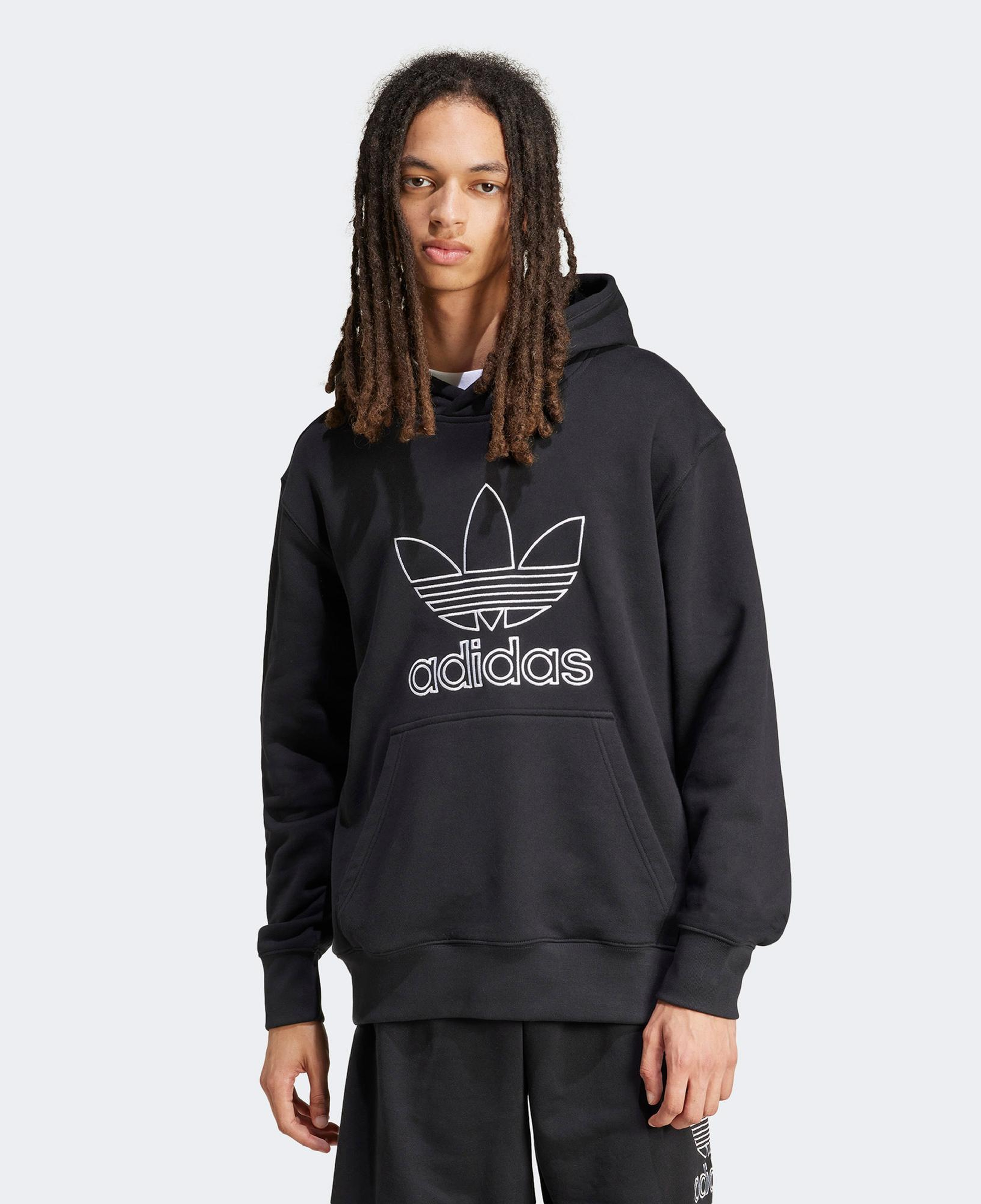 adidas Adicolor Outline Trefoil Erkek Siyah Sweatshirt