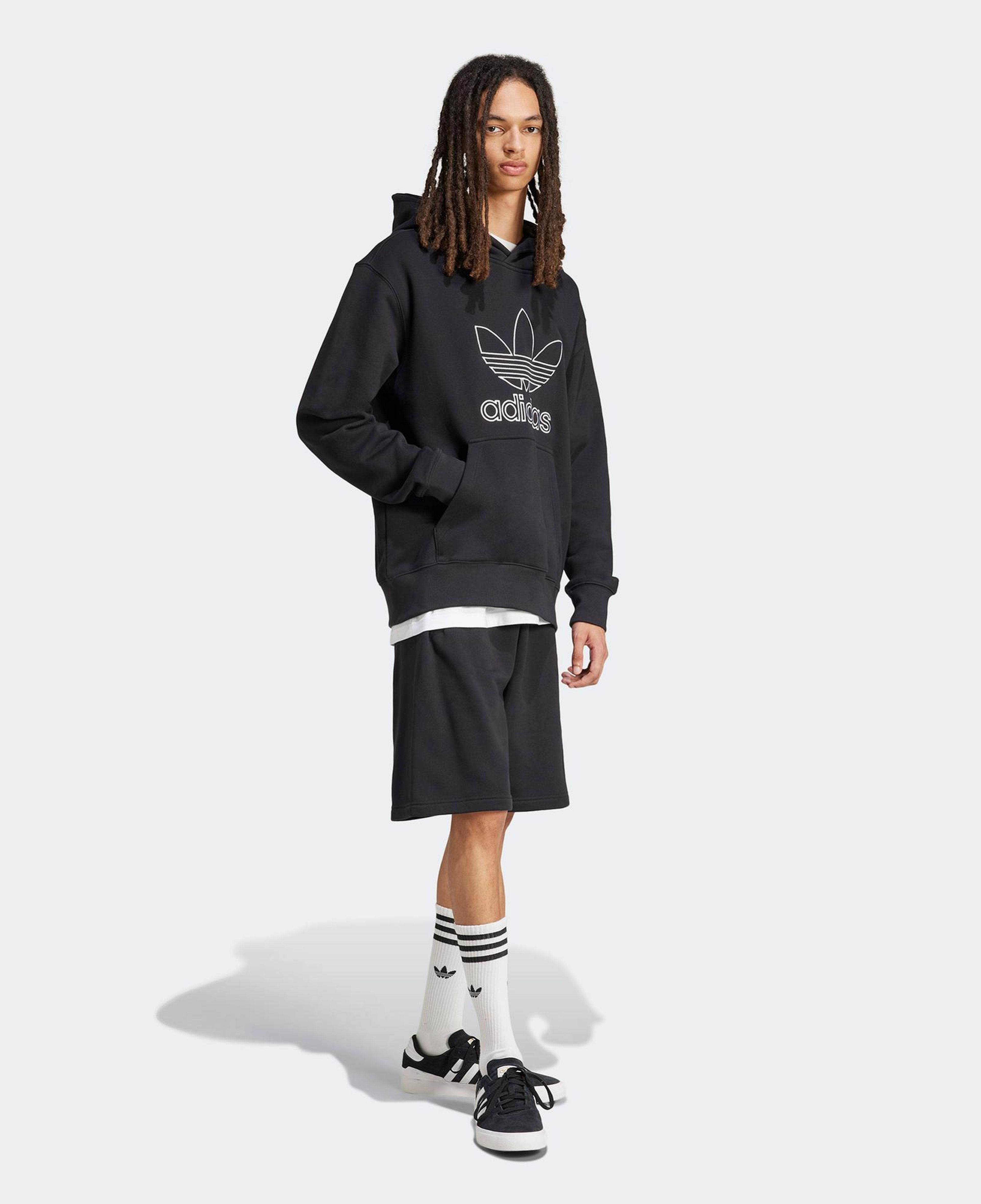 adidas Adicolor Outline Trefoil Erkek Siyah Sweatshirt