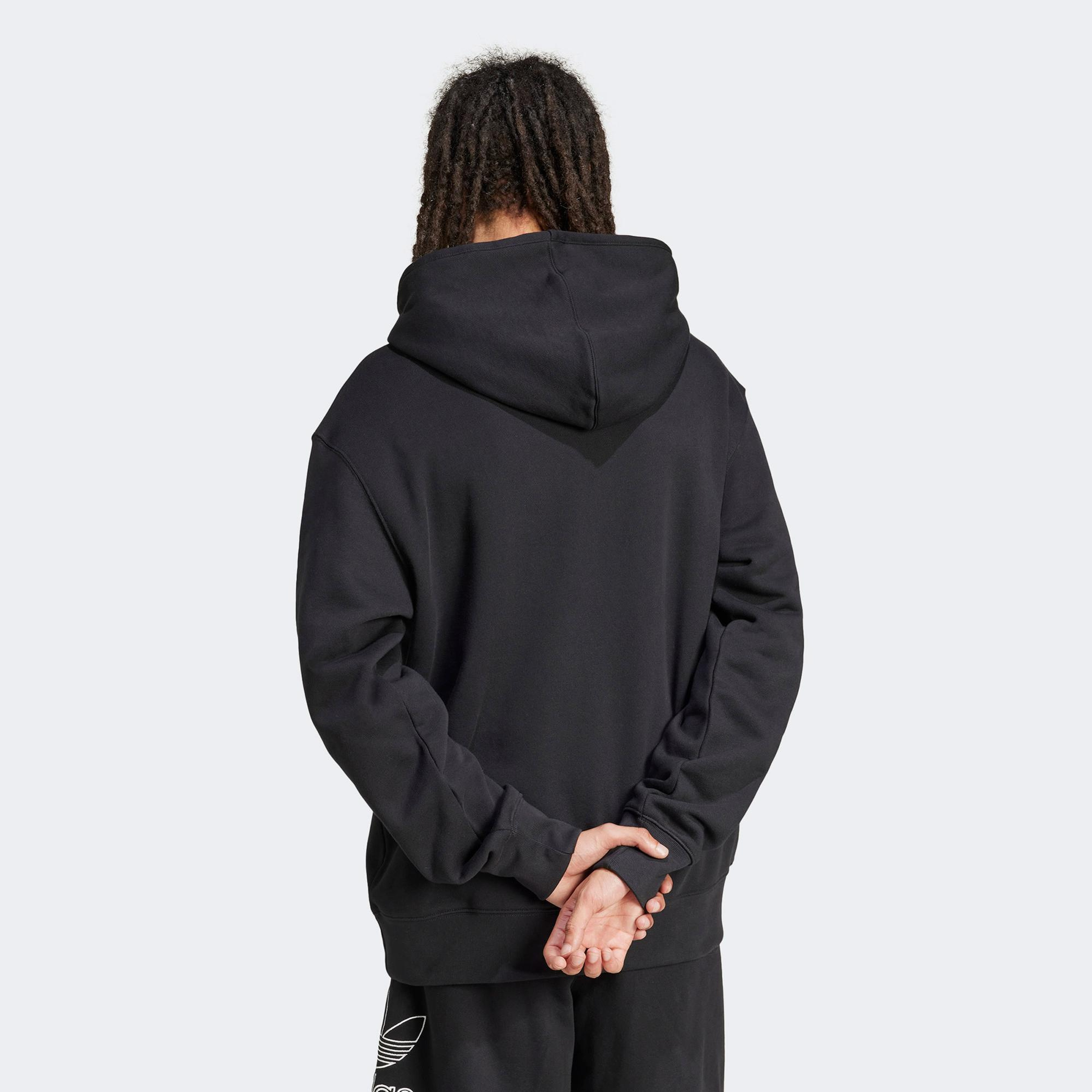 adidas Adicolor Outline Trefoil Erkek Siyah Sweatshirt