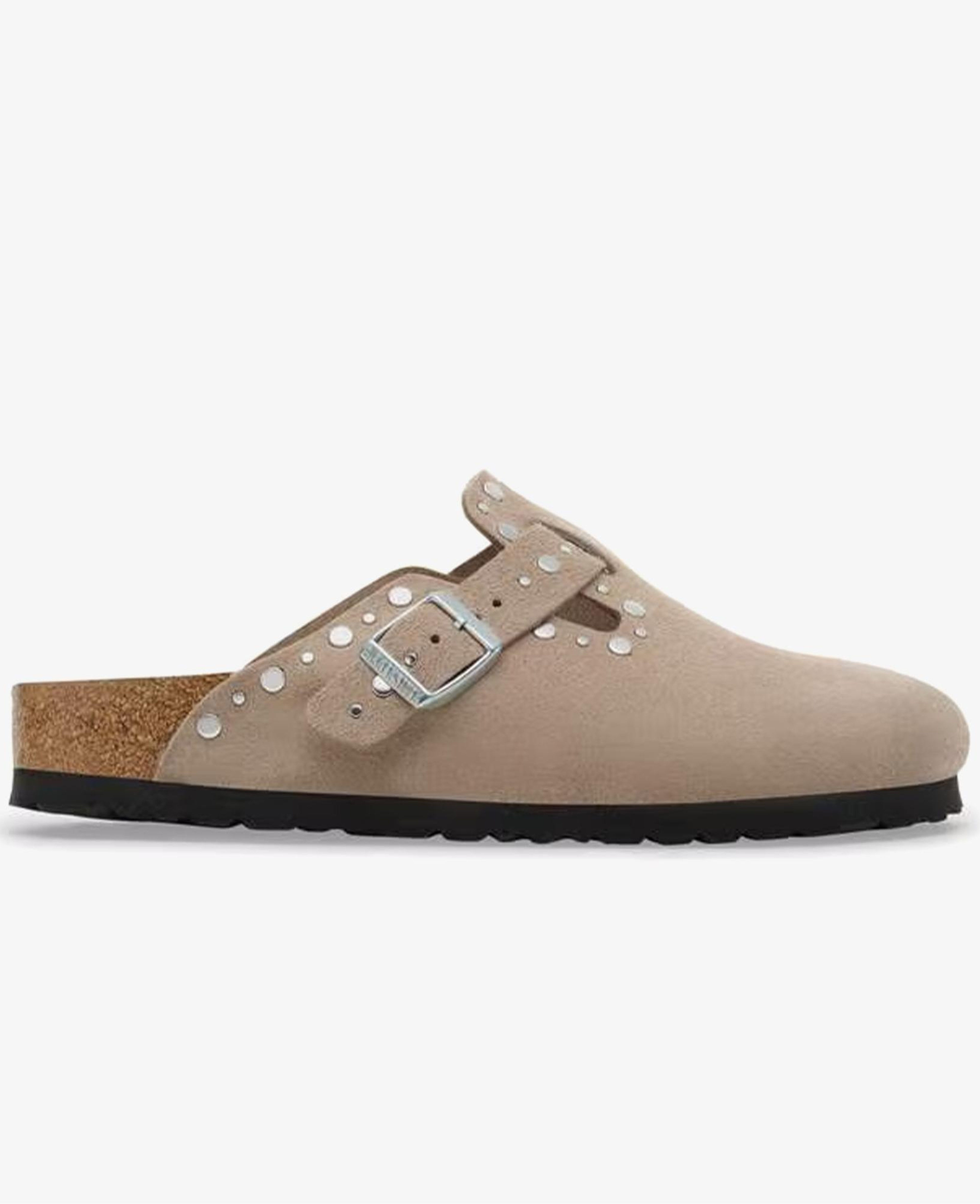 Birkenstock Boston Rivets Suede Kadın Gri Terlik