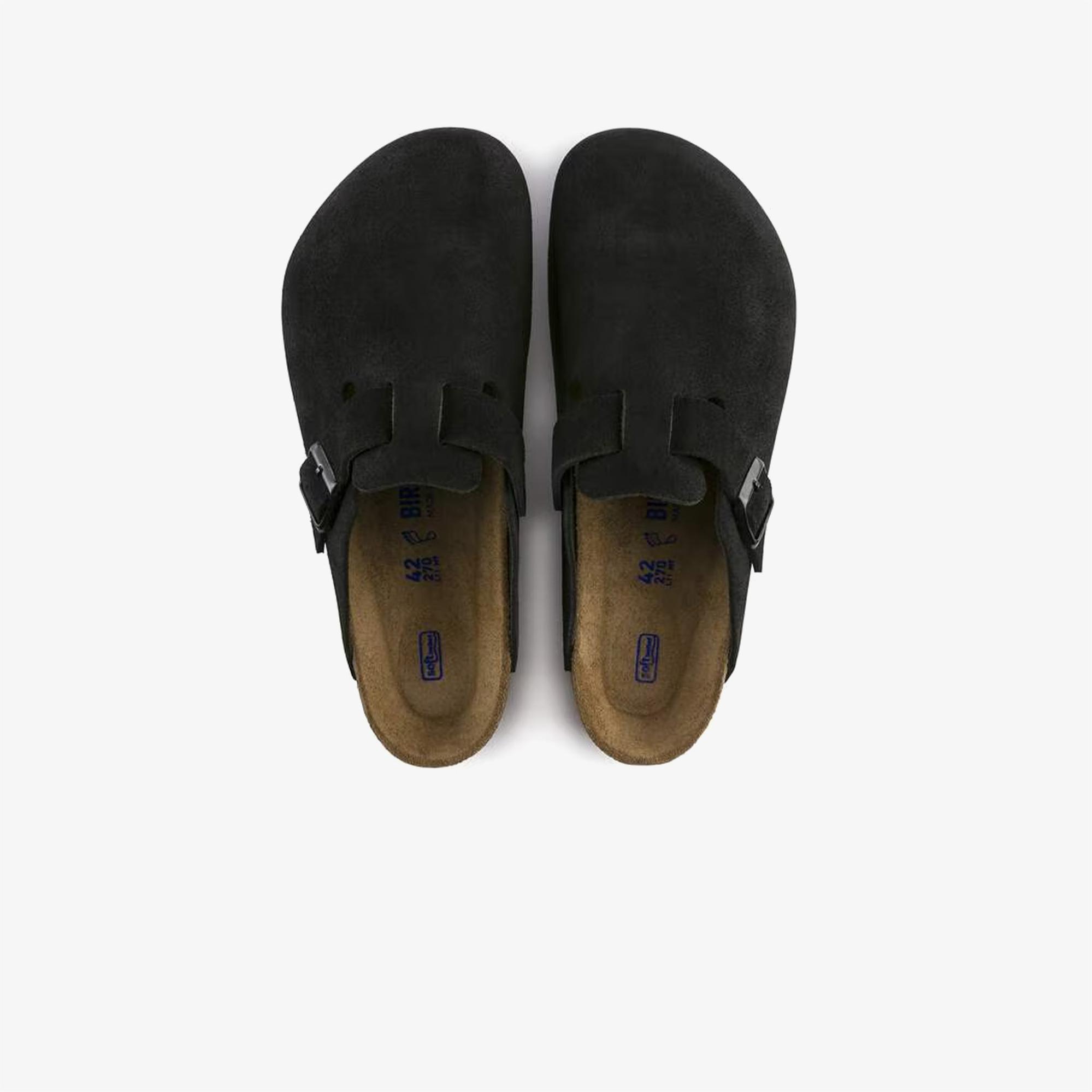 Birkenstock Boston Süet Unisex Siyah Terlik