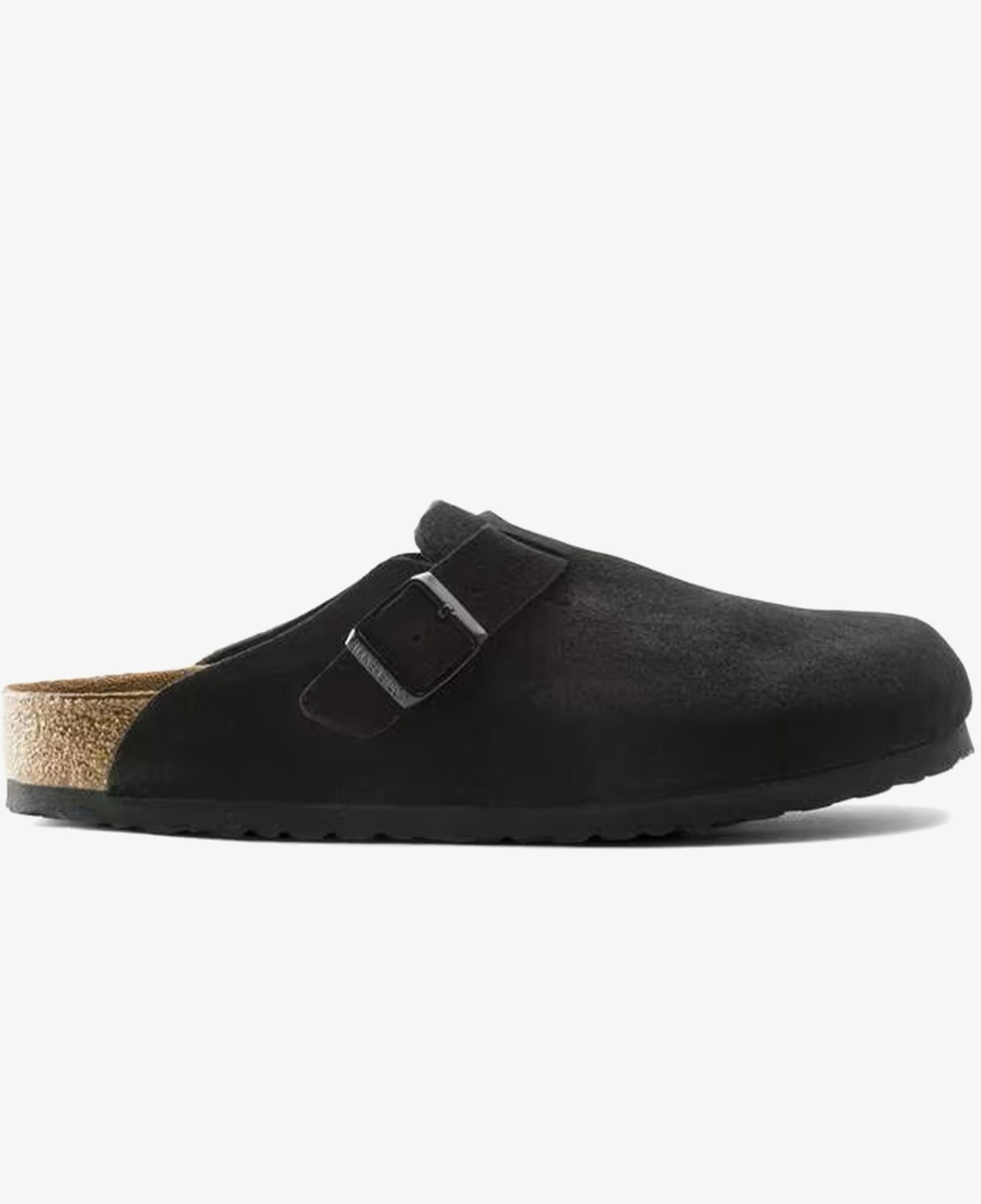 Birkenstock Boston Süet Unisex Siyah Terlik