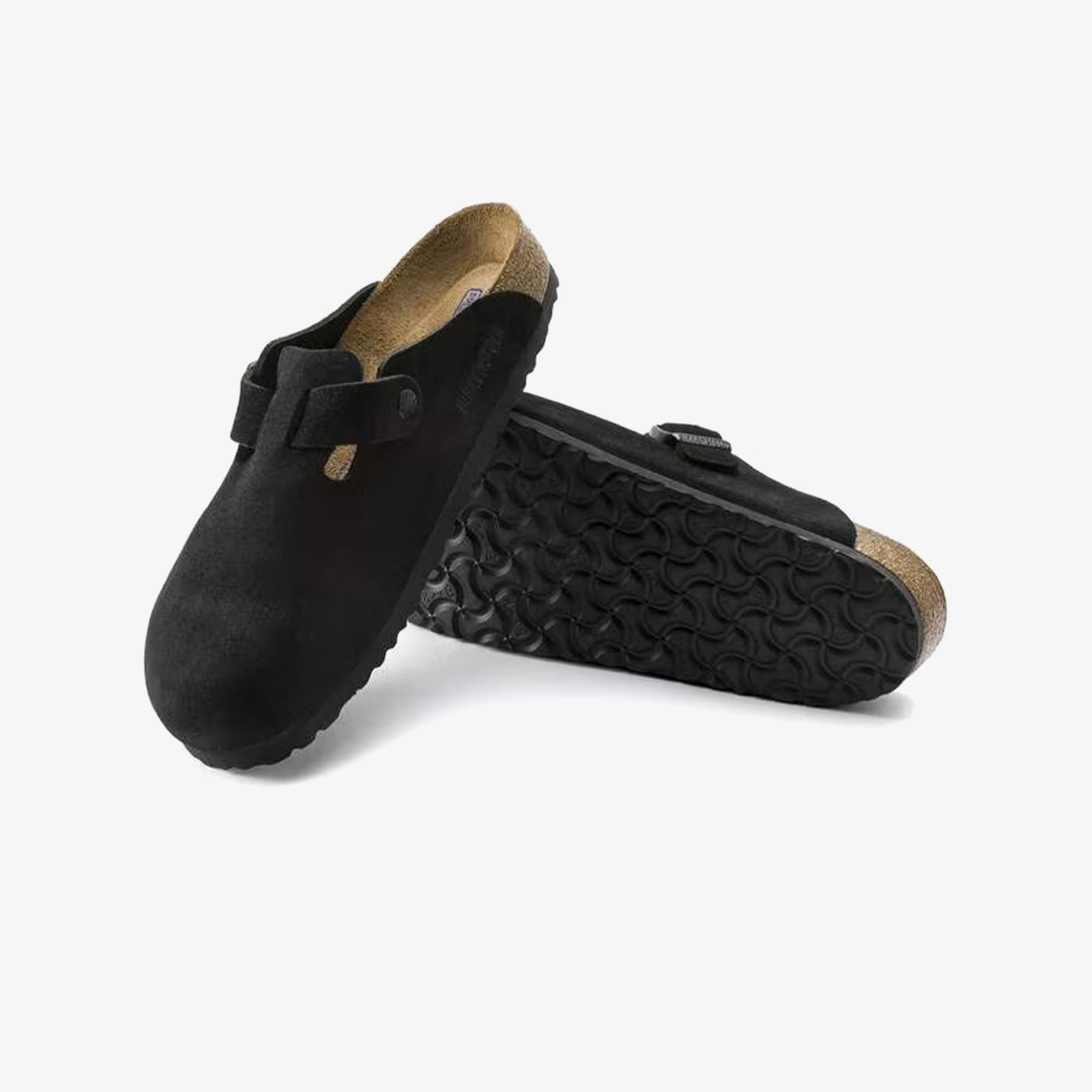 Birkenstock Boston Süet Unisex Siyah Terlik