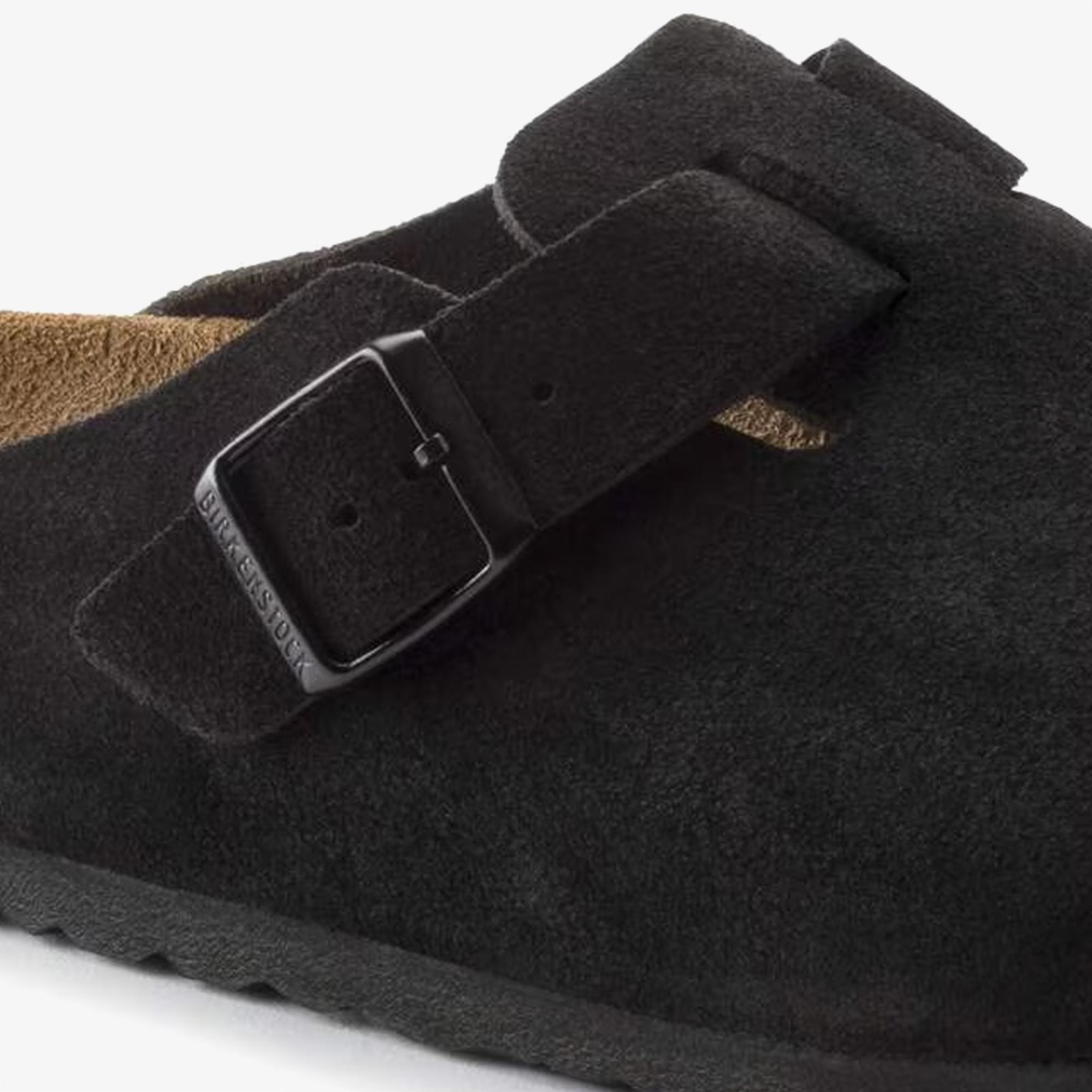 Birkenstock Boston Süet Unisex Siyah Terlik