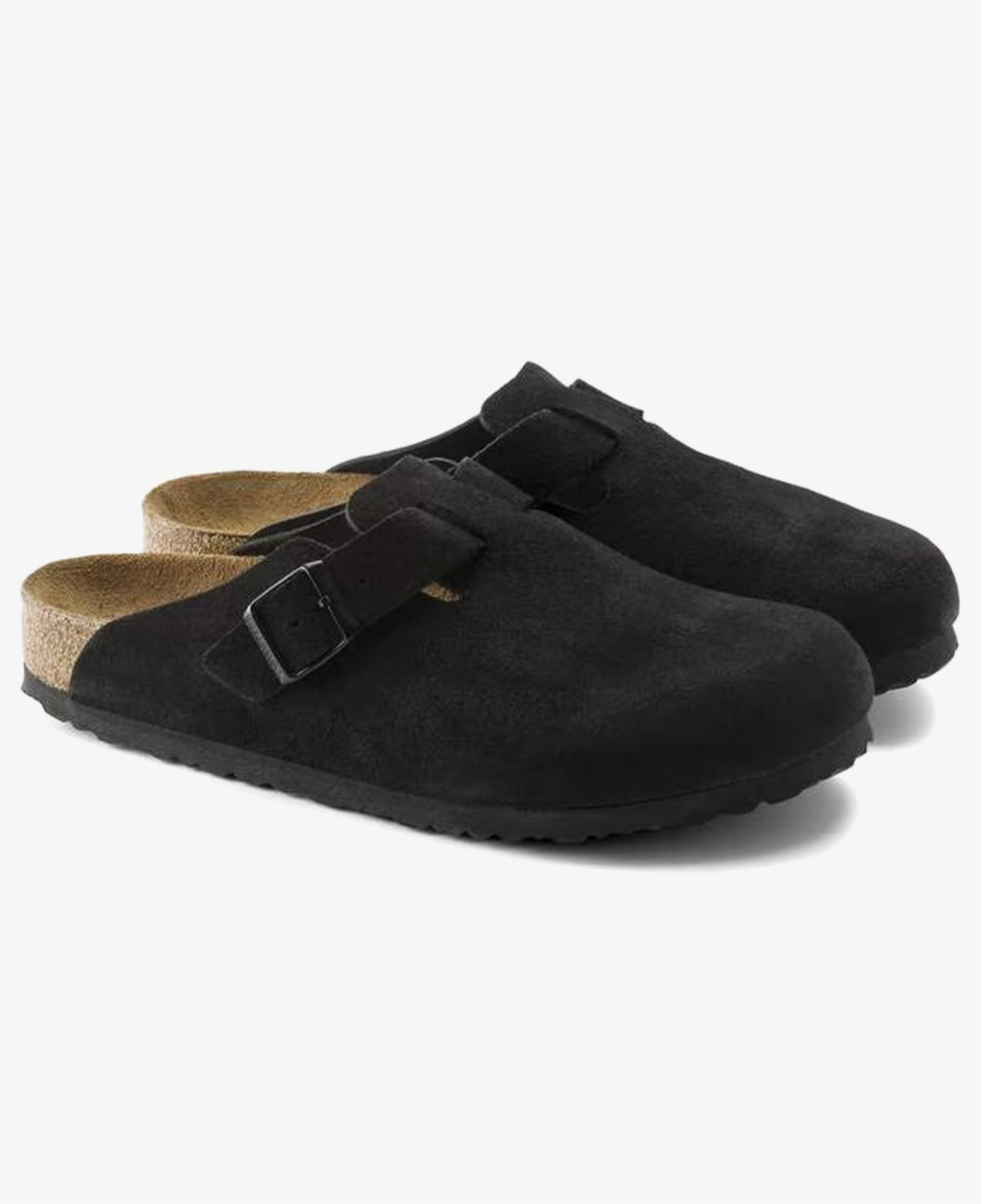 Birkenstock Boston Süet Unisex Siyah Terlik