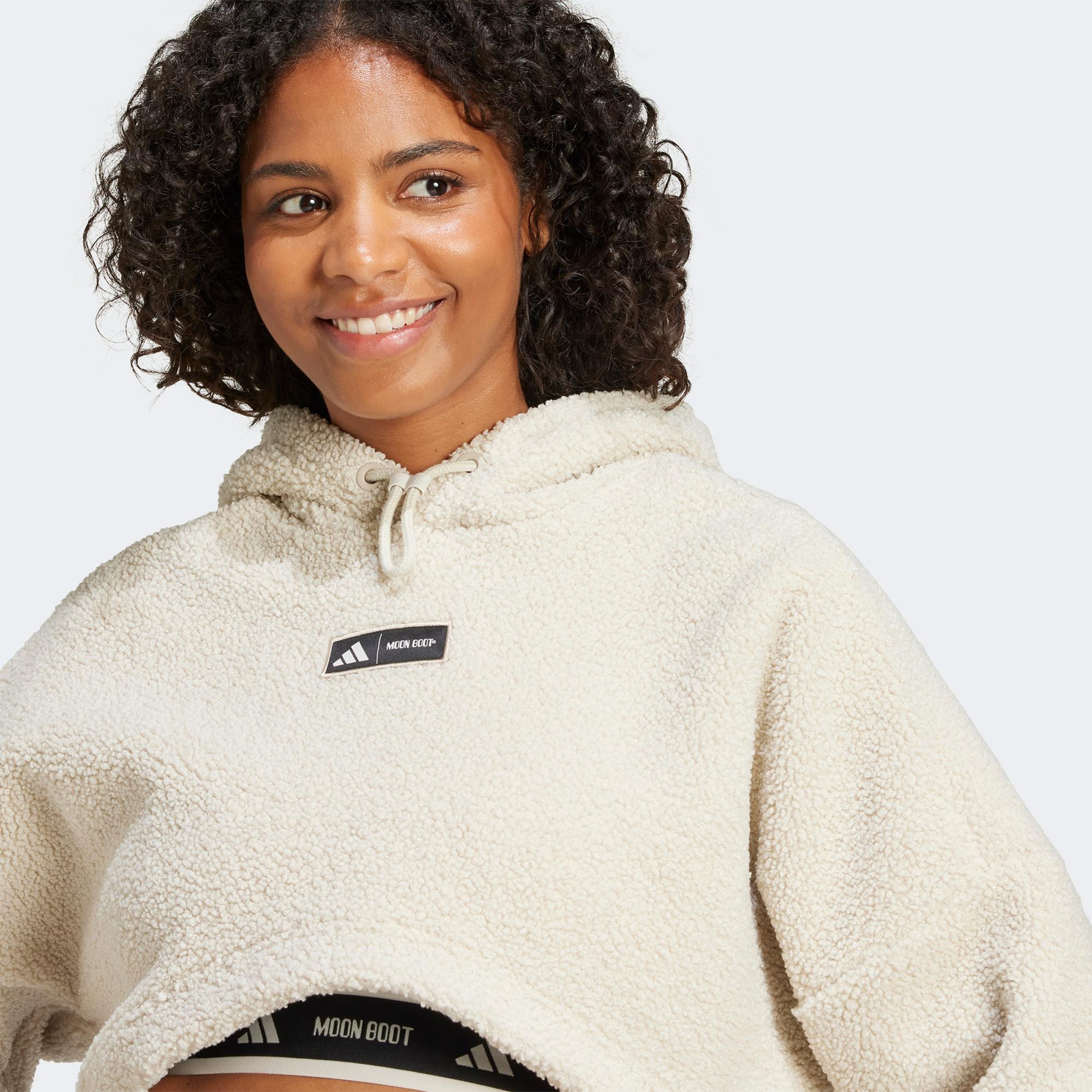 adidas X Moon Boot Cropped Kadın Bej Hoodie