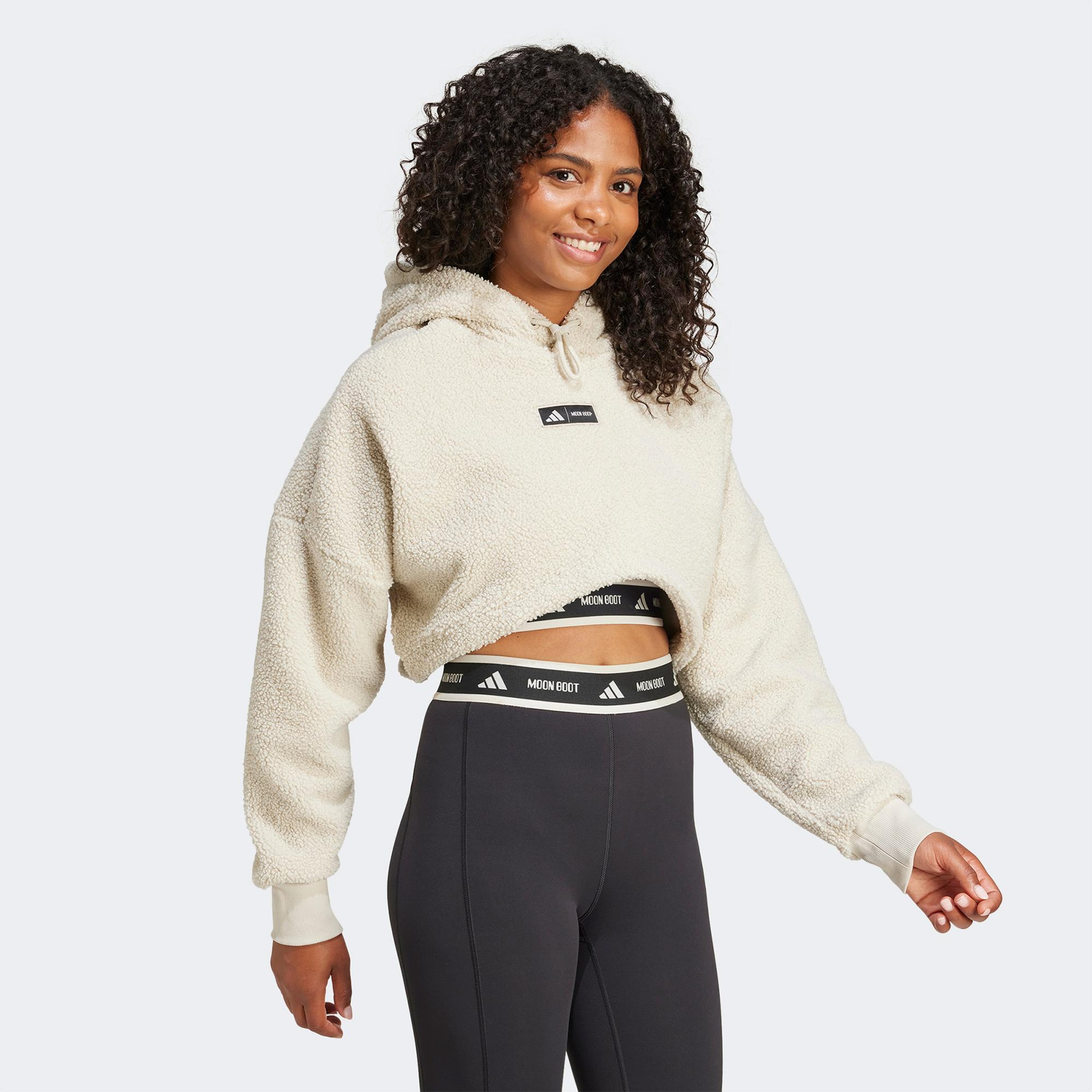adidas X Moon Boot Cropped Kadın Bej Hoodie