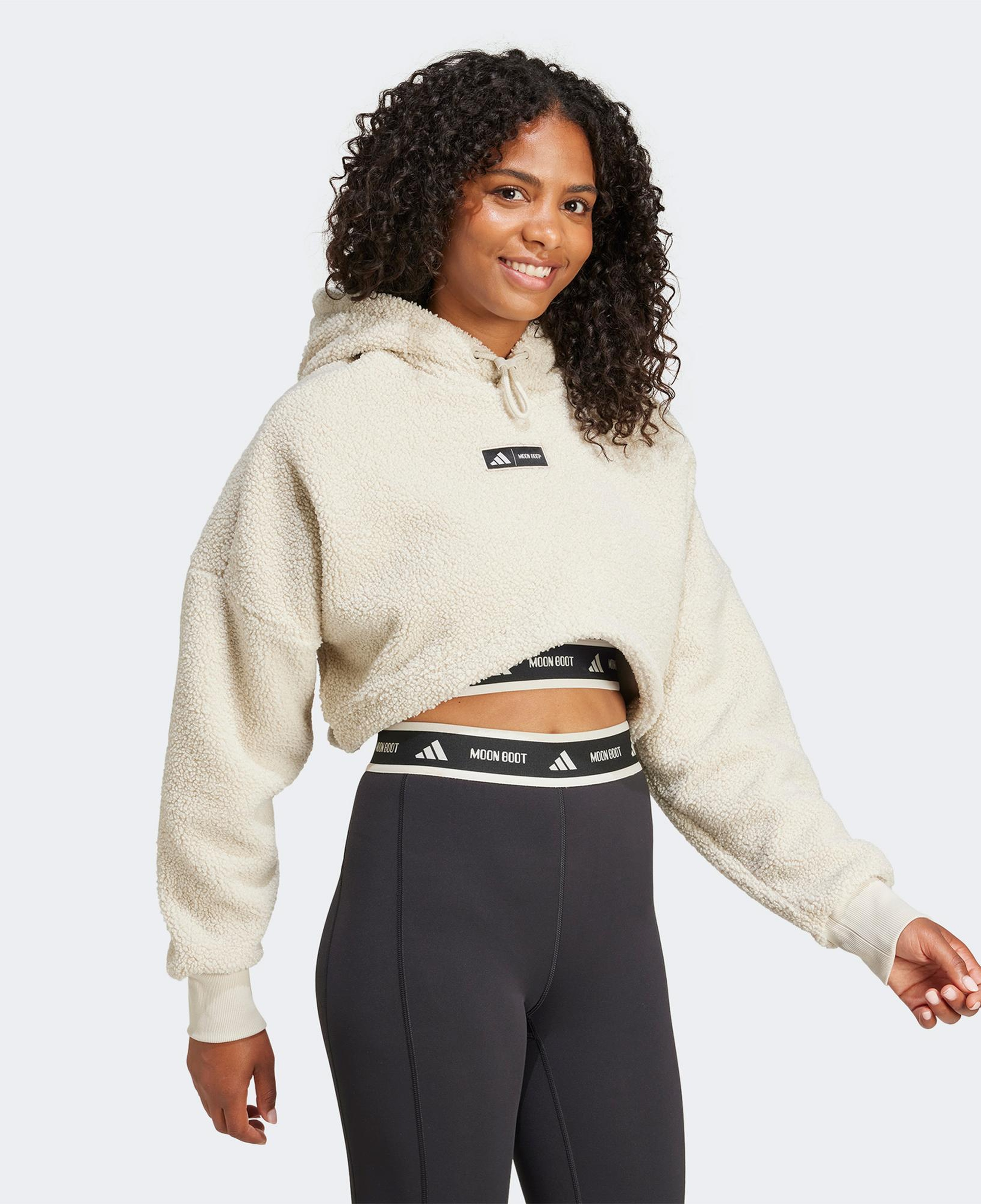 adidas X Moon Boot Cropped Kadın Bej Hoodie