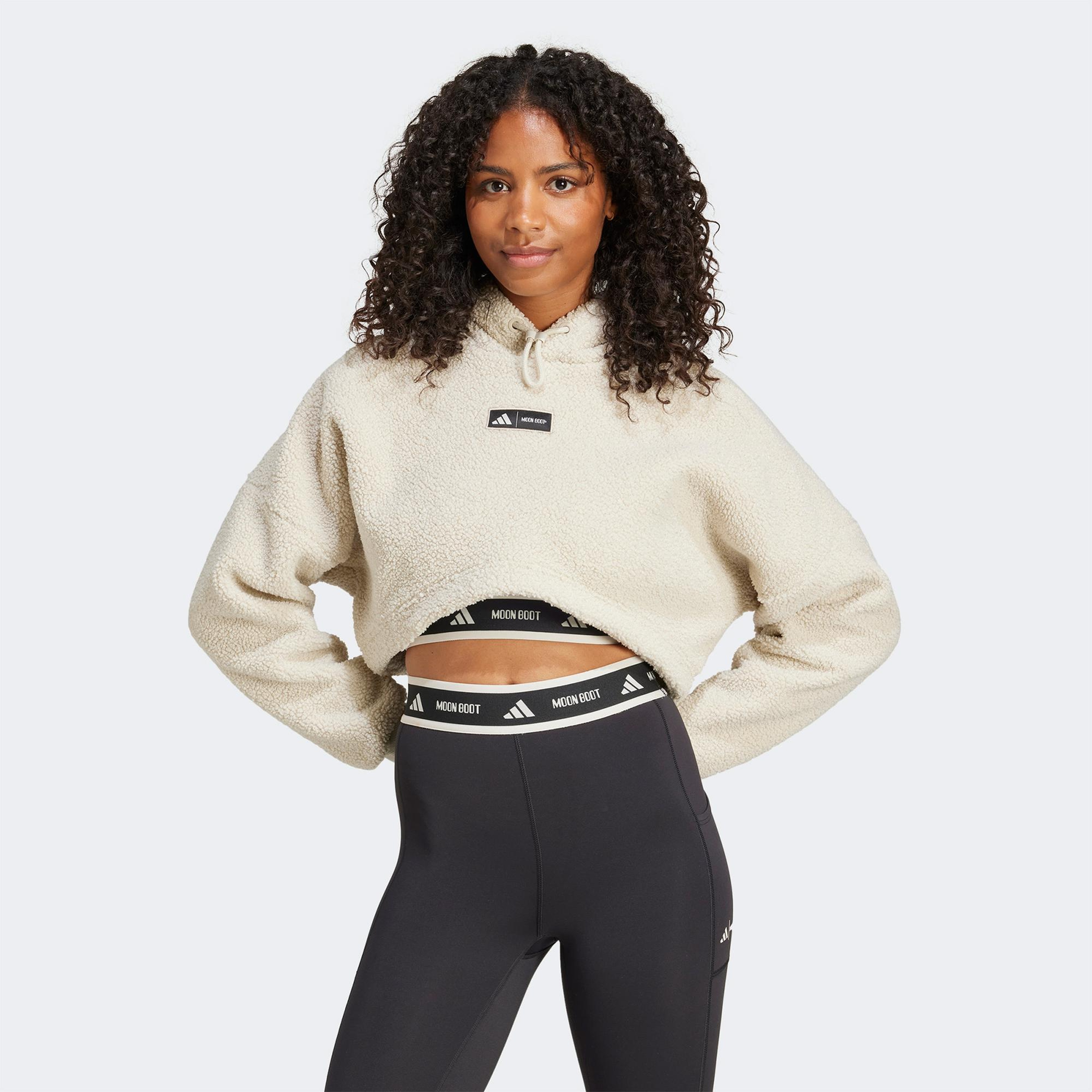 adidas X Moon Boot Cropped Kadın Bej Hoodie