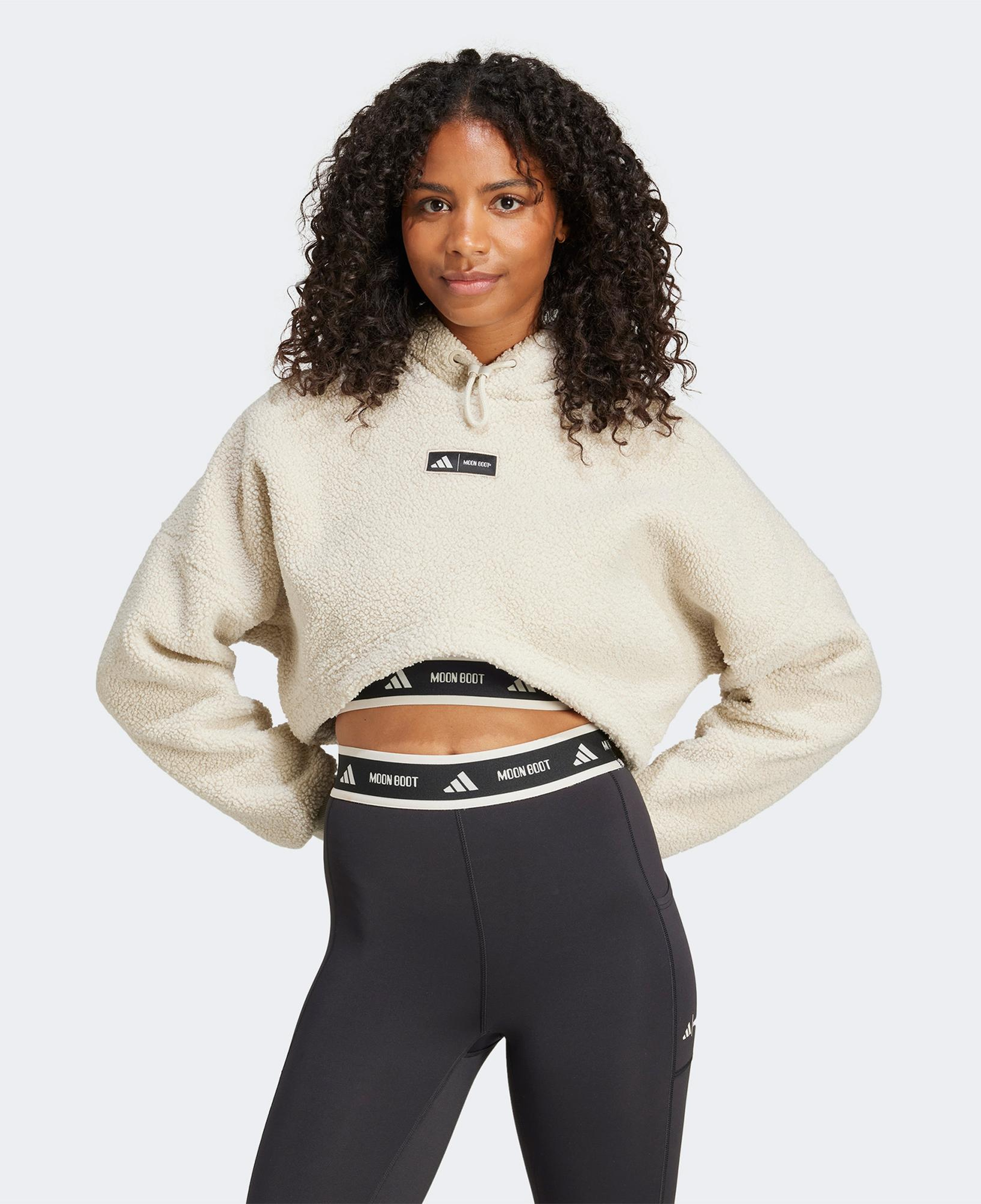 adidas X Moon Boot Cropped Kadın Bej Hoodie