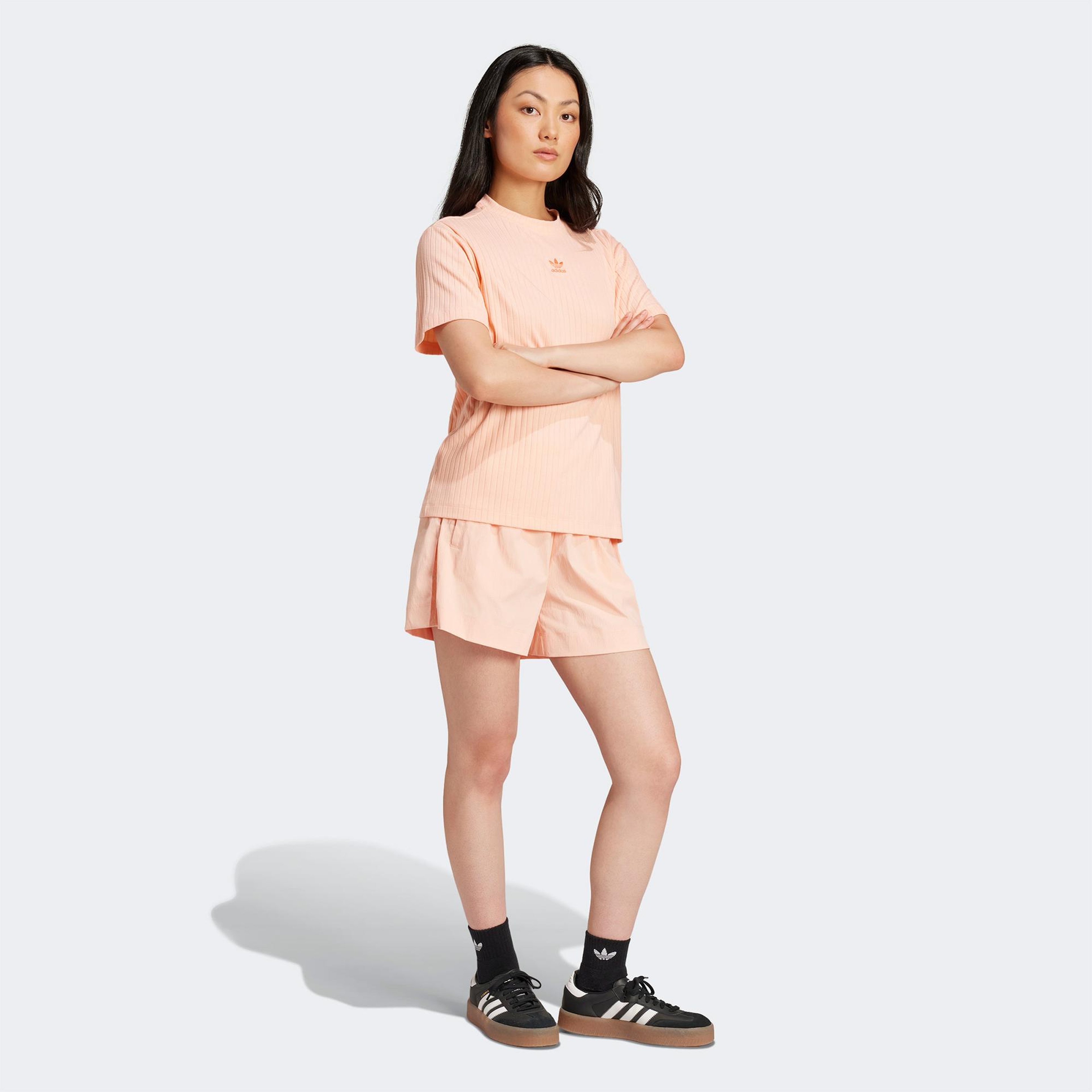 adidas Essentials Wide Rib Kadın Pembe Tişört
