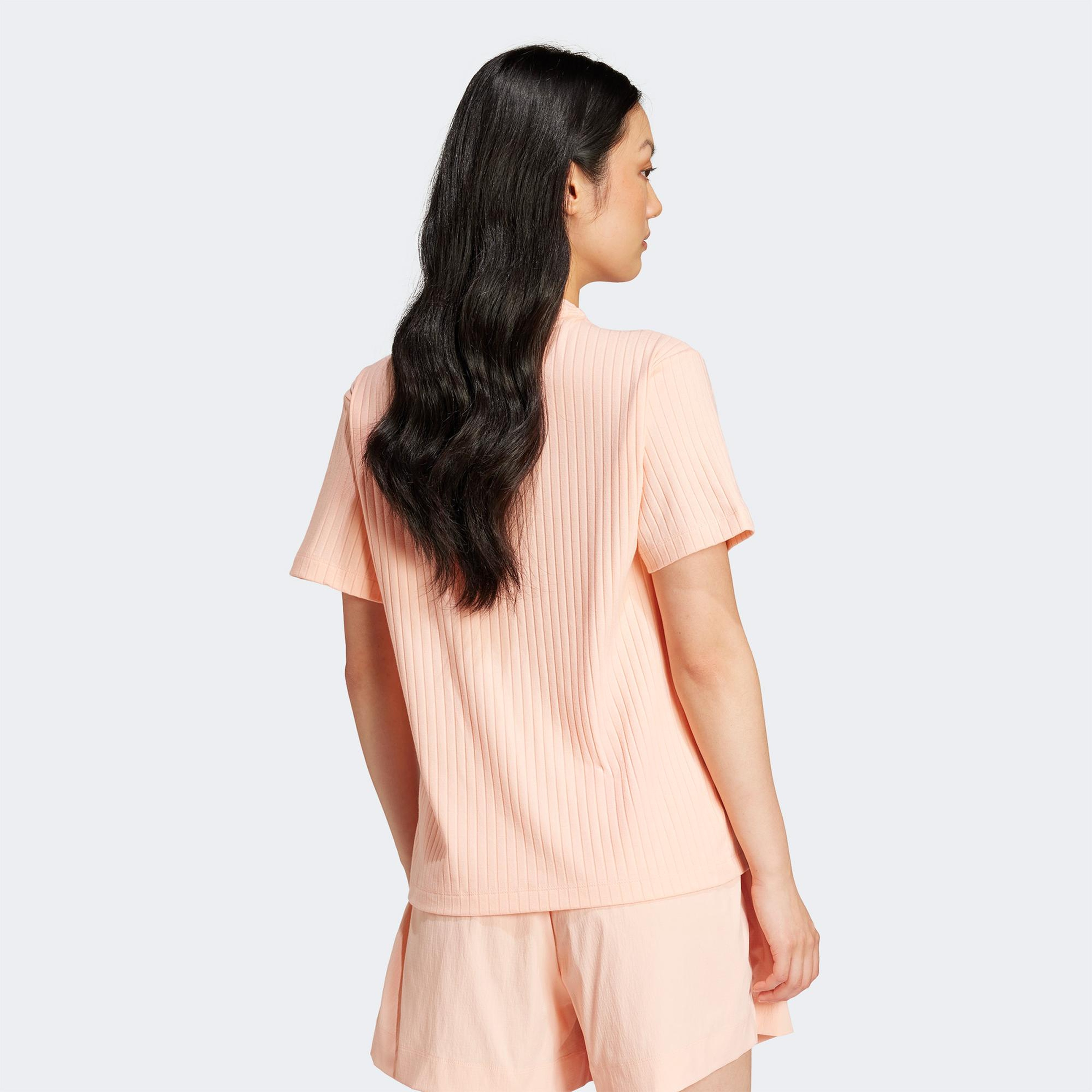 adidas Essentials Wide Rib Kadın Pembe Tişört